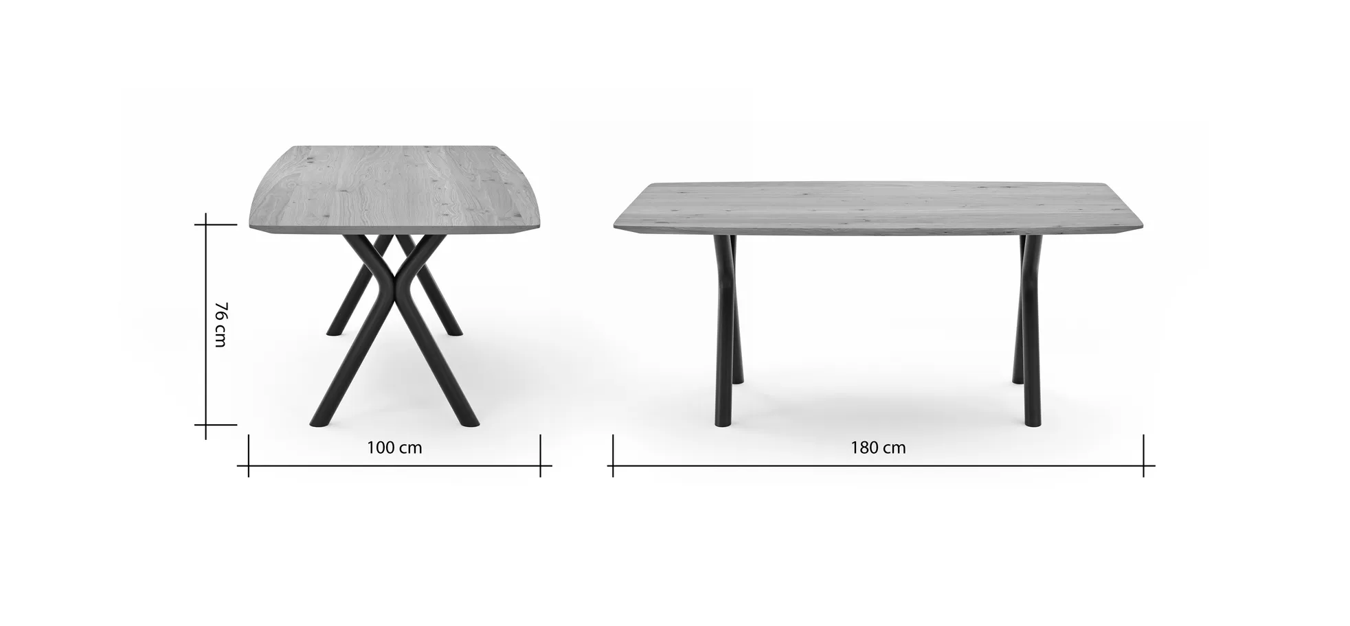 Esstisch 3150 - LB ca. 180x100 cm, Eiche massiv geölt