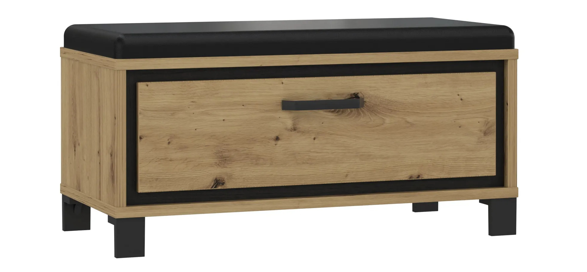 Sitzbank, Artisan Eiche, schwarz - MyTogo557