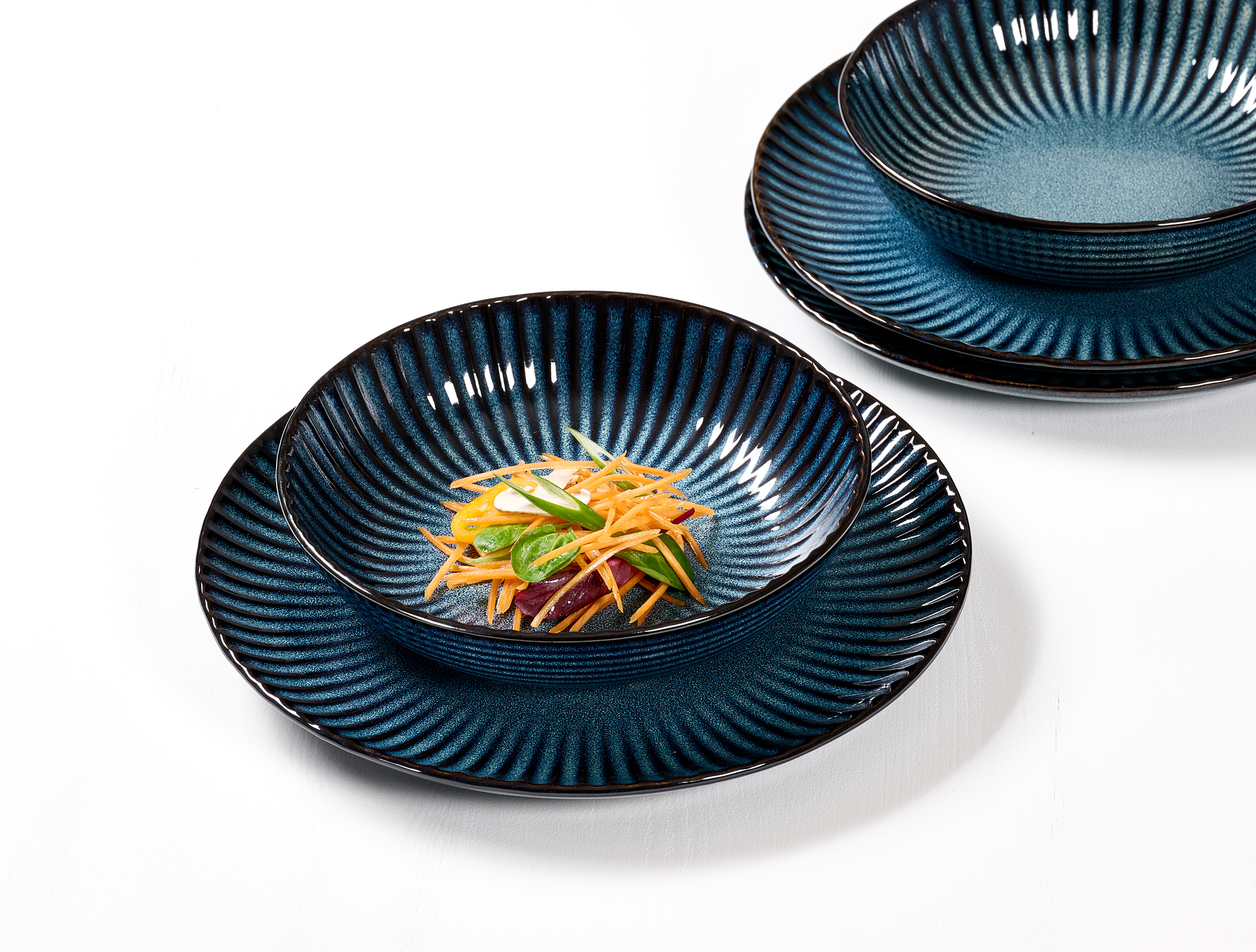 Speiseset Milla blau 8tlg. - Steingut