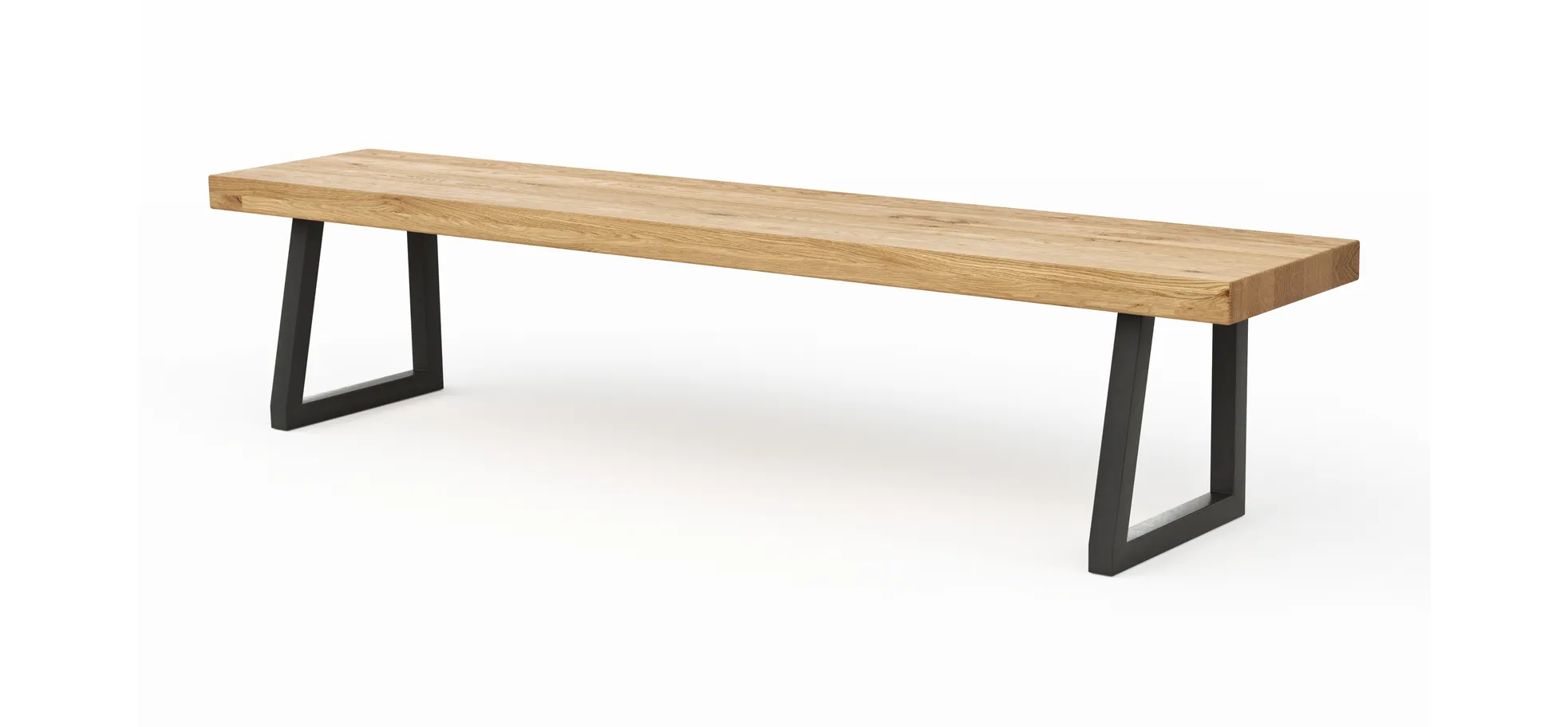Holzbank Clifton - Breite ca. 200cm, Wildeiche massiv, natur Holzbank Clifton - Breite ca. 200cm, Wildeiche massiv, natur