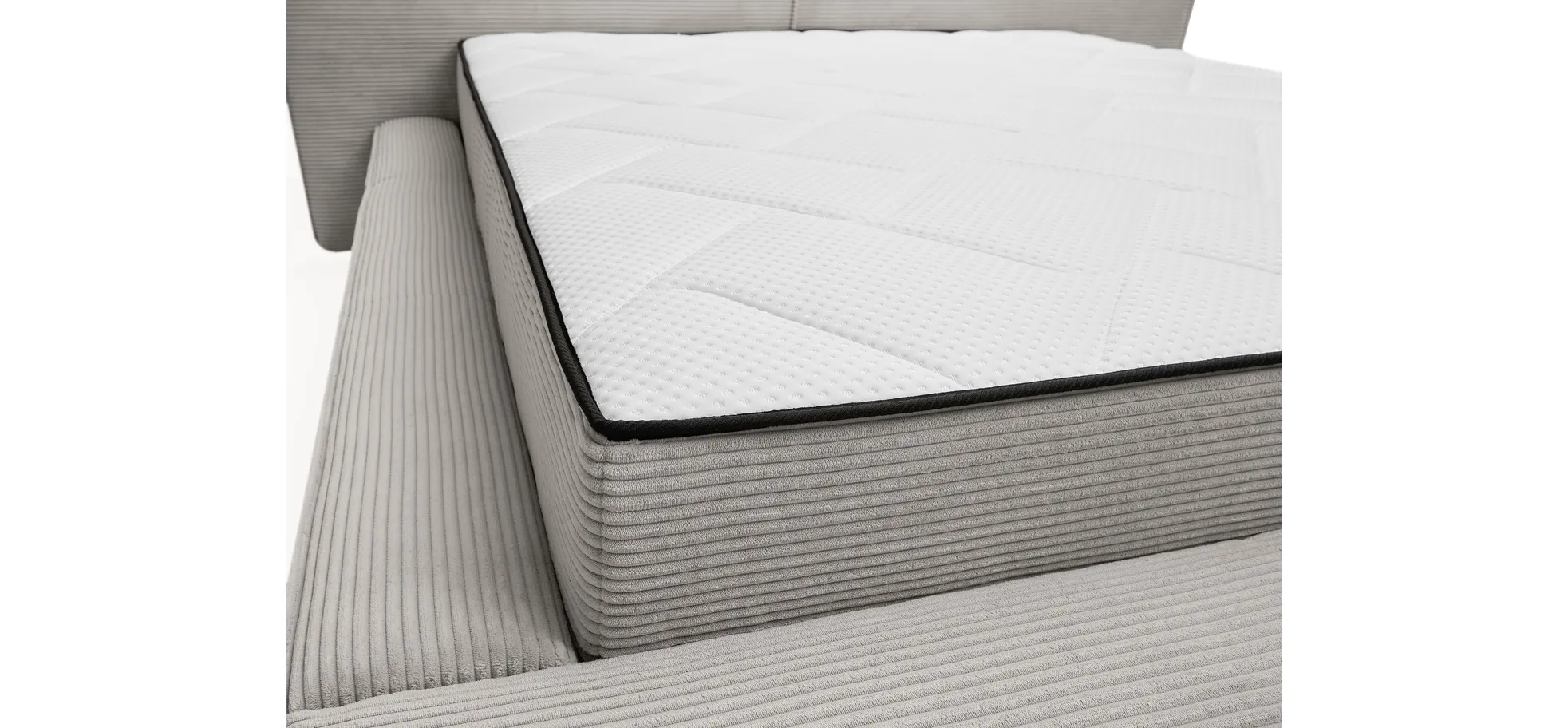 Polsterbett, Stoff dove, 180x200 cm - Edina