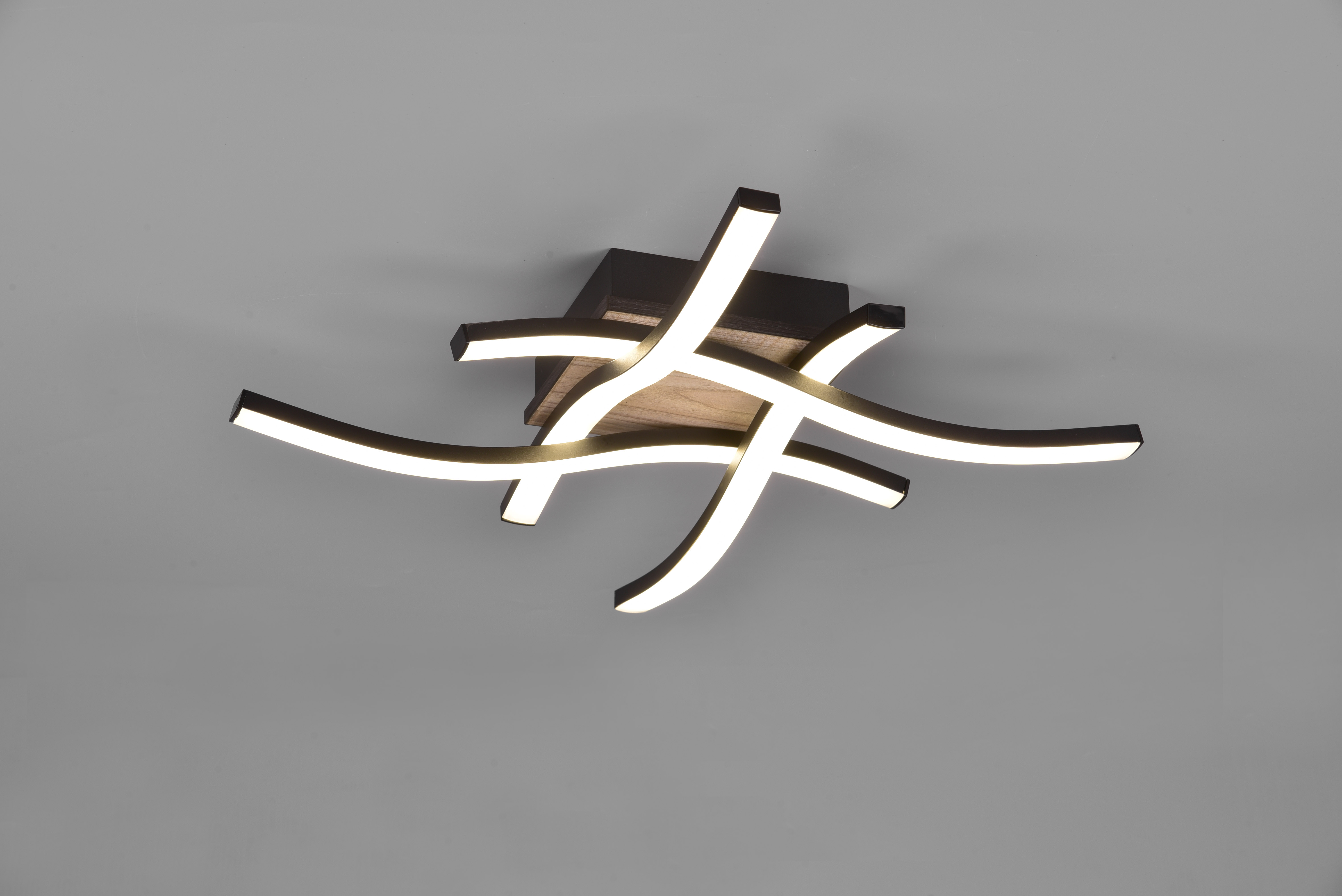 Deckenleuchte Route - 1flg., MDF/Holznachbildung, ca. 46x8x46cm