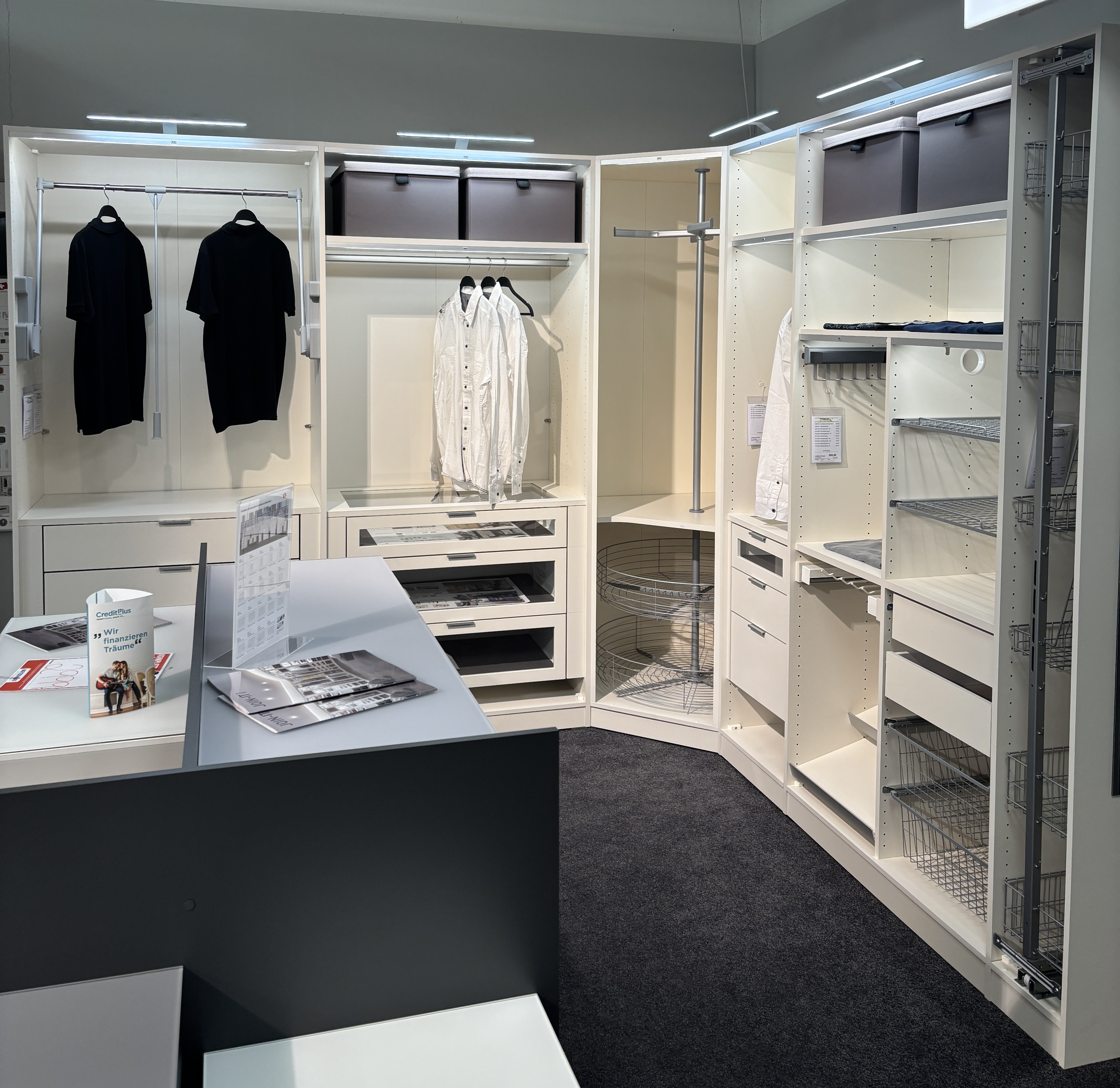Demokleiderschrank, offen, cremeweiß - Join-It