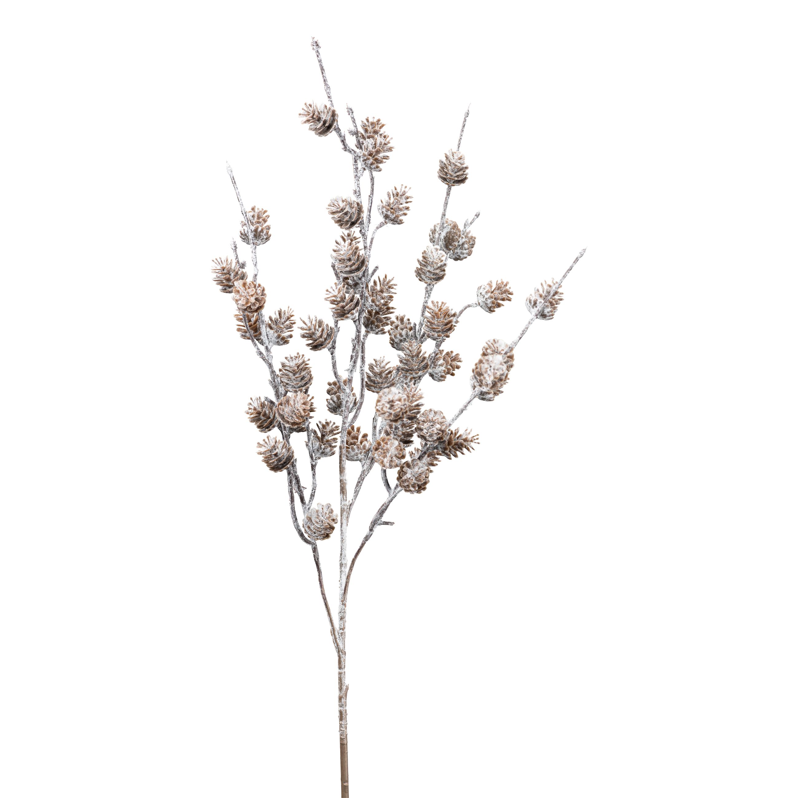 Zapfenzweig - white washed, 52cm