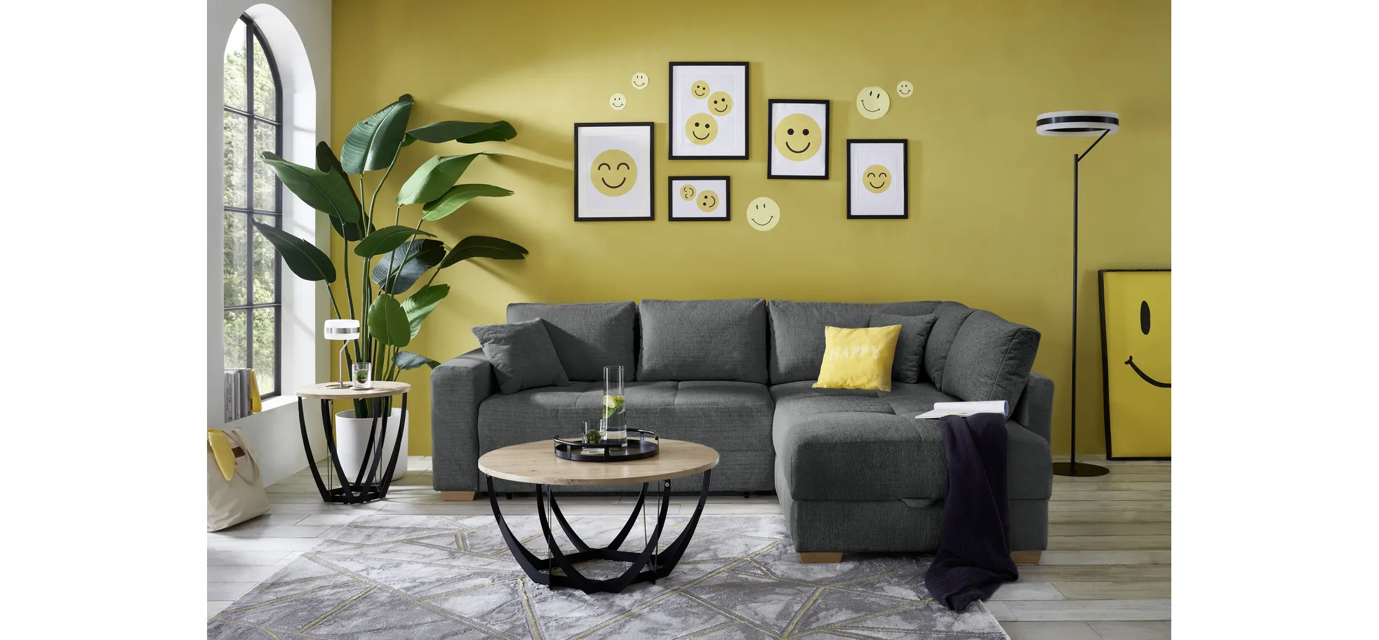 Ecksofa, Stoff Chenille dunkelgrau - Jyte