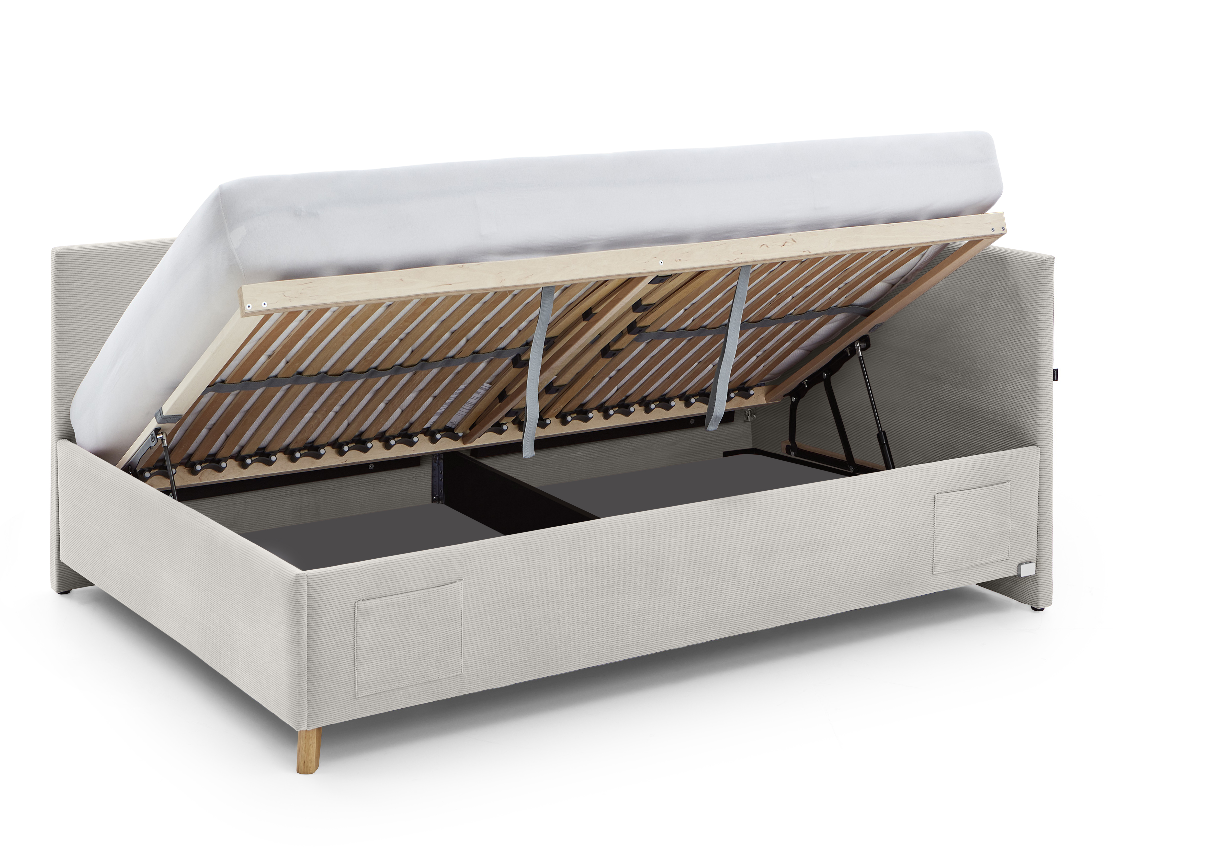 Polsterliege, Stoff nata, mit Bettkasten - MyStyle 3102
