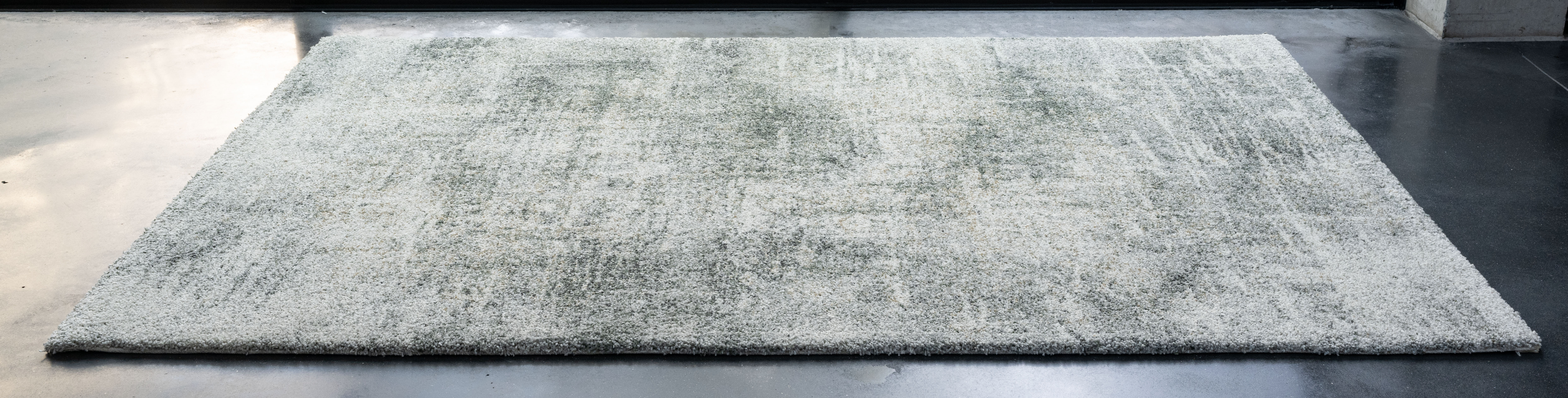 Webteppich, weiß-grün-grau, 80x150 cm - Rehari