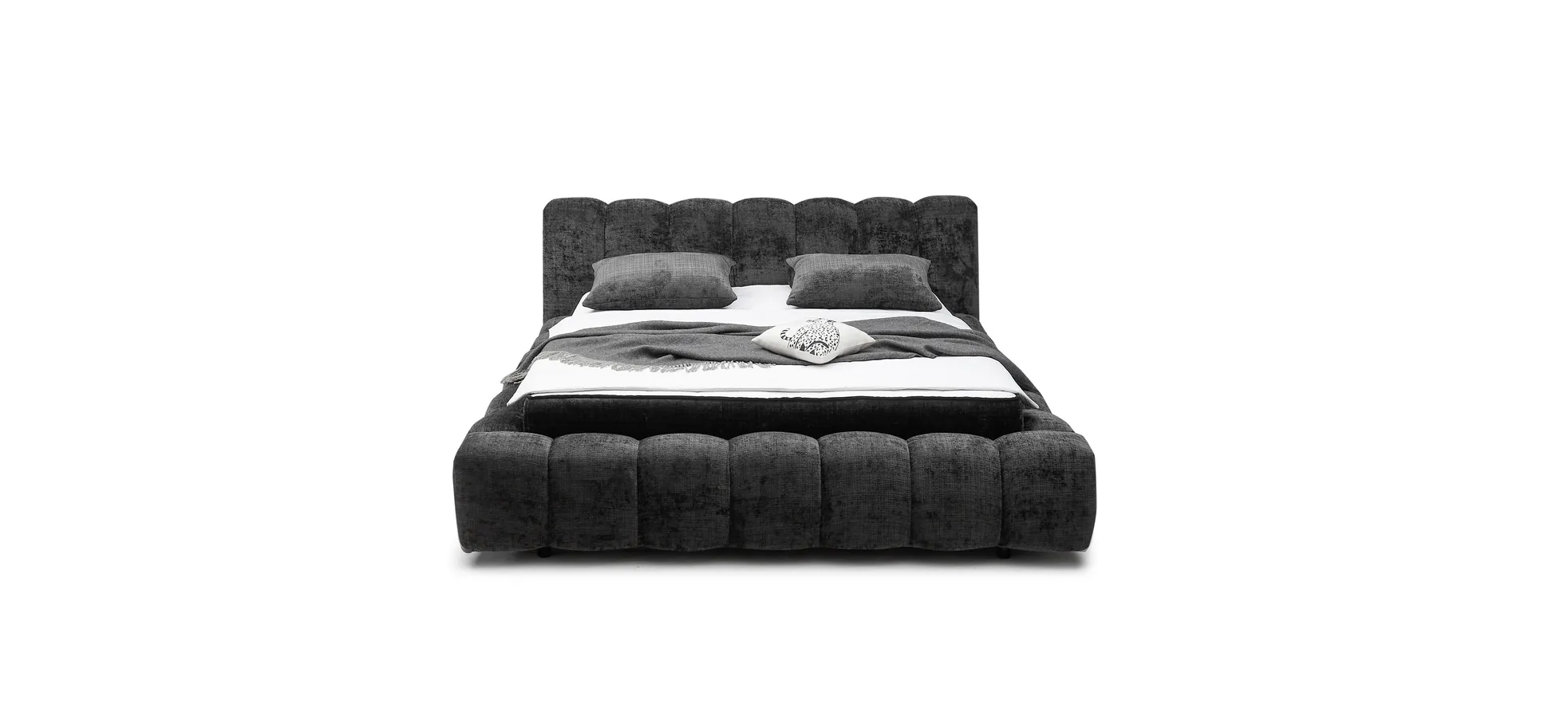 Polsterbettrahmen, Stoff black, 180x200 cm - Eleine