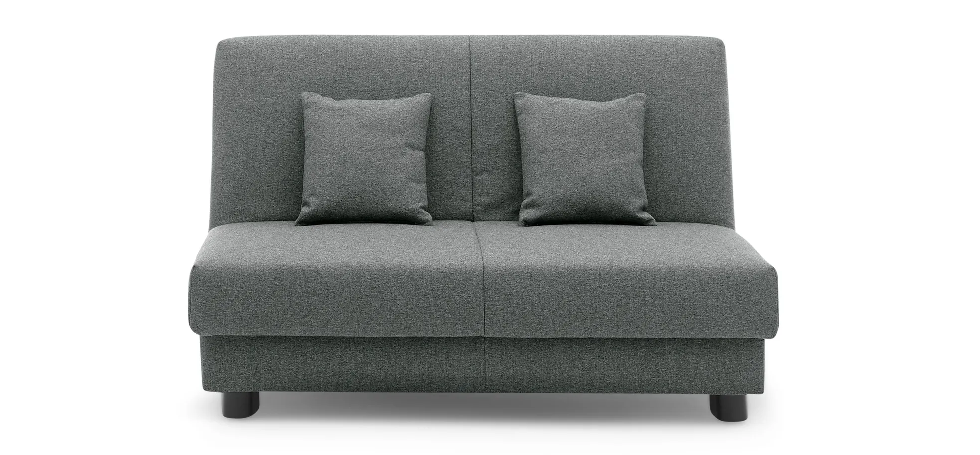 Schlafsofa EASY EXPRESS - 2-Sitzer, 140 cm inkl. Schlaffunktion, Stoff Dunkelgrau