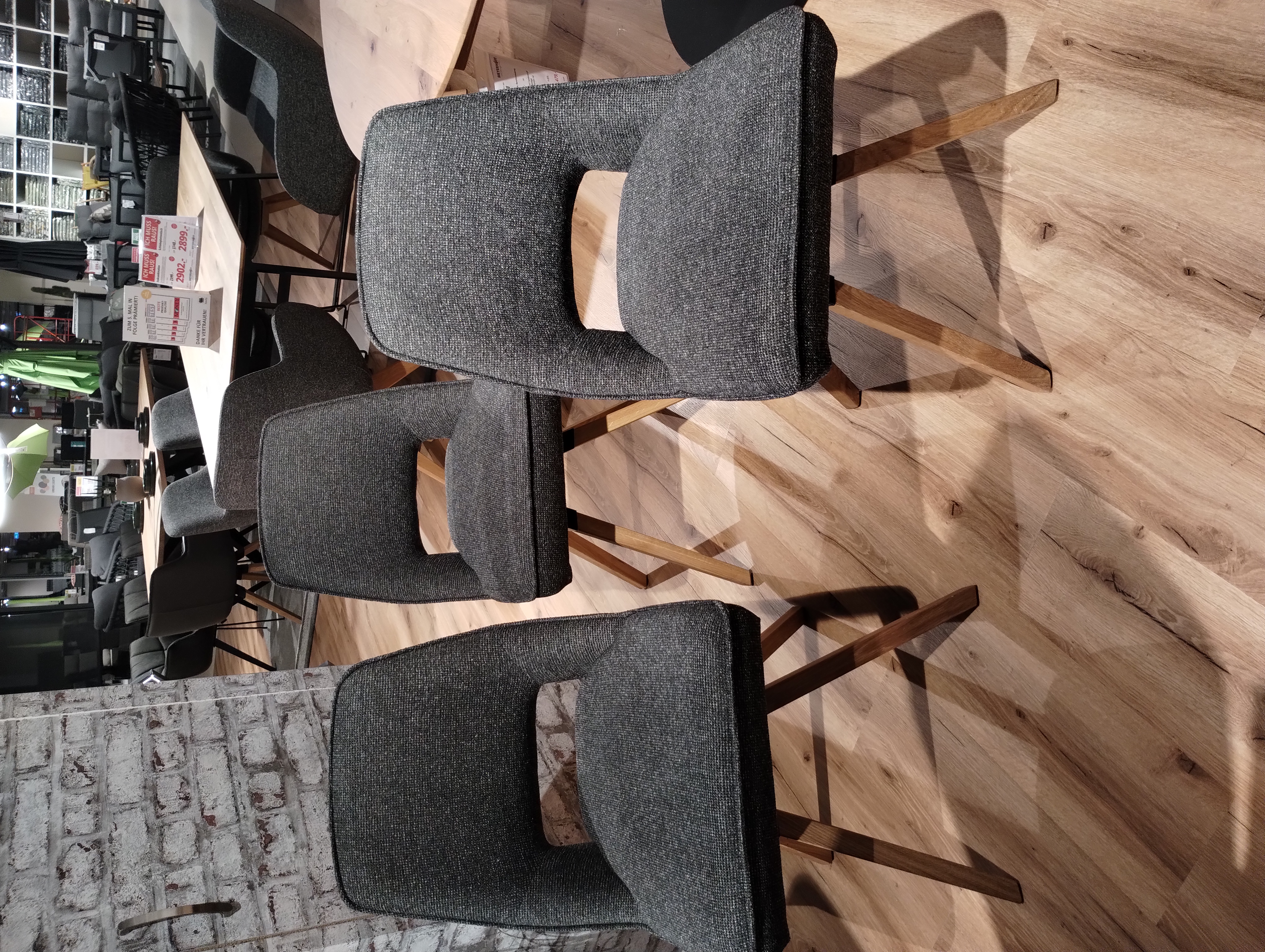 Stuhl, Stoff anthrazit, 3er Set  - LS24 Anastasia