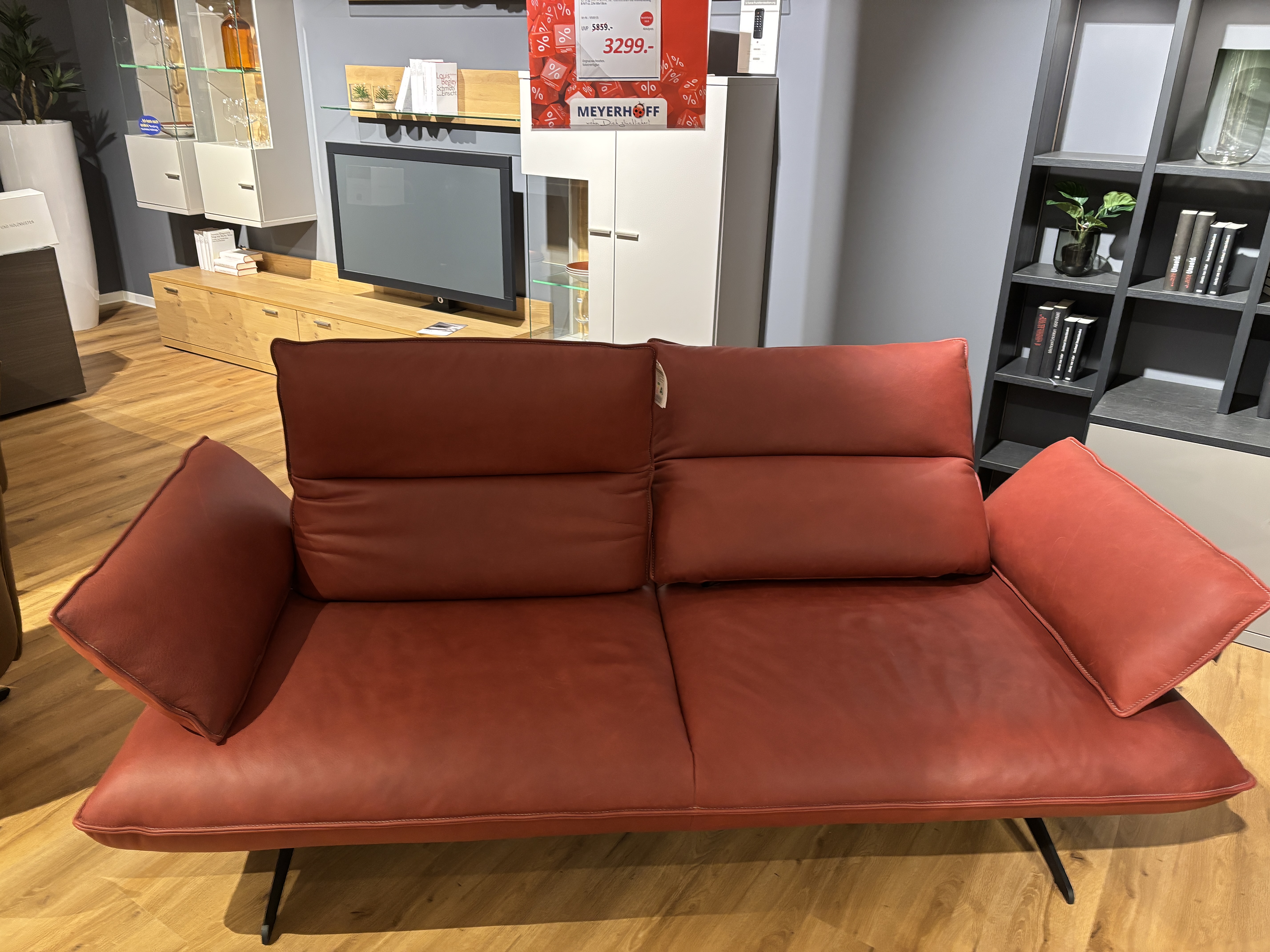 Sofa 2,5-sitzig, Leder India chilli - LS23 Klasma