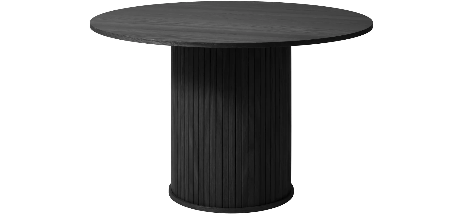 Esstisch - Ø/H ca. 120x75 cm, Eiche Furnier, Schwarz