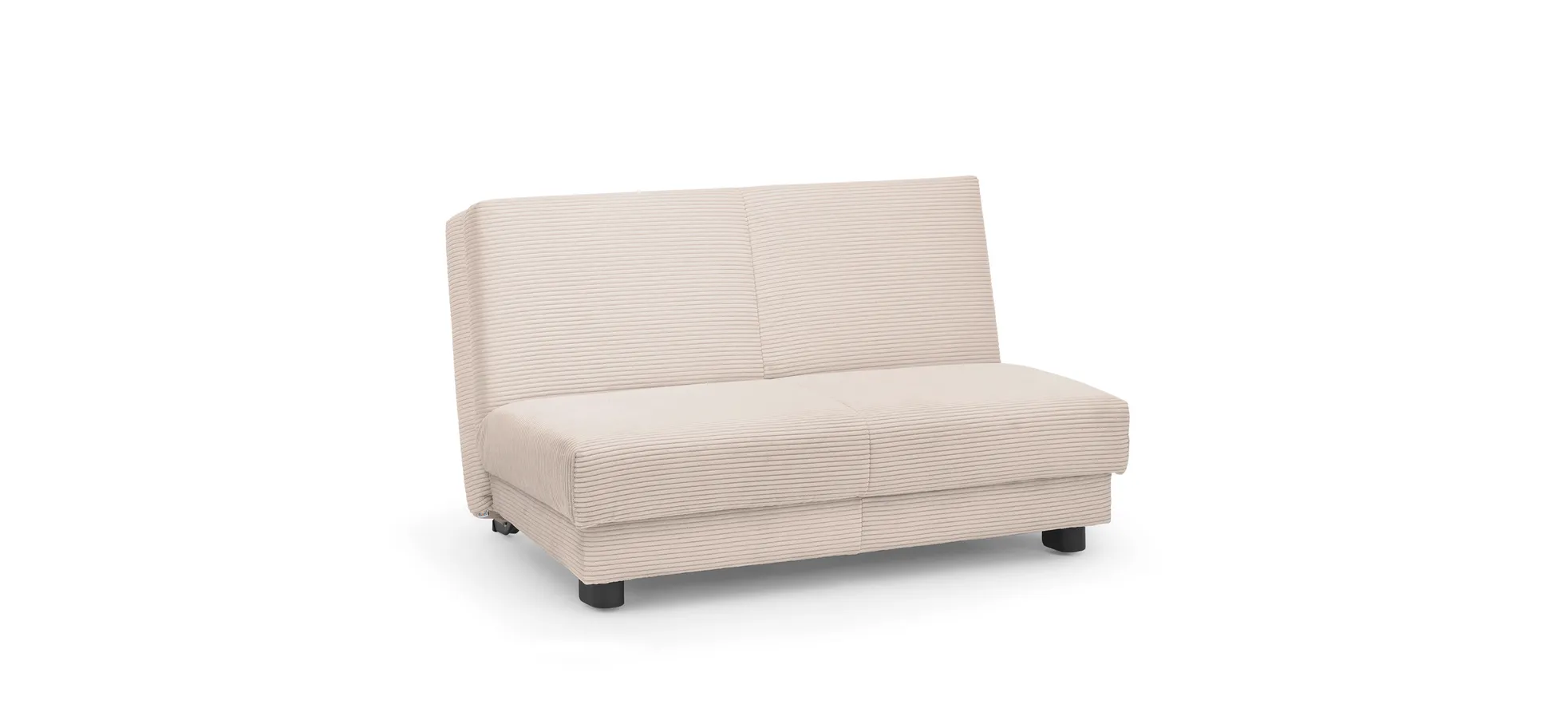  Schlafsofa EASY Optik A - 2-Sitzer ohne Armlehne, 140 cm inkl. Schlaffunktion, Cord, Beige