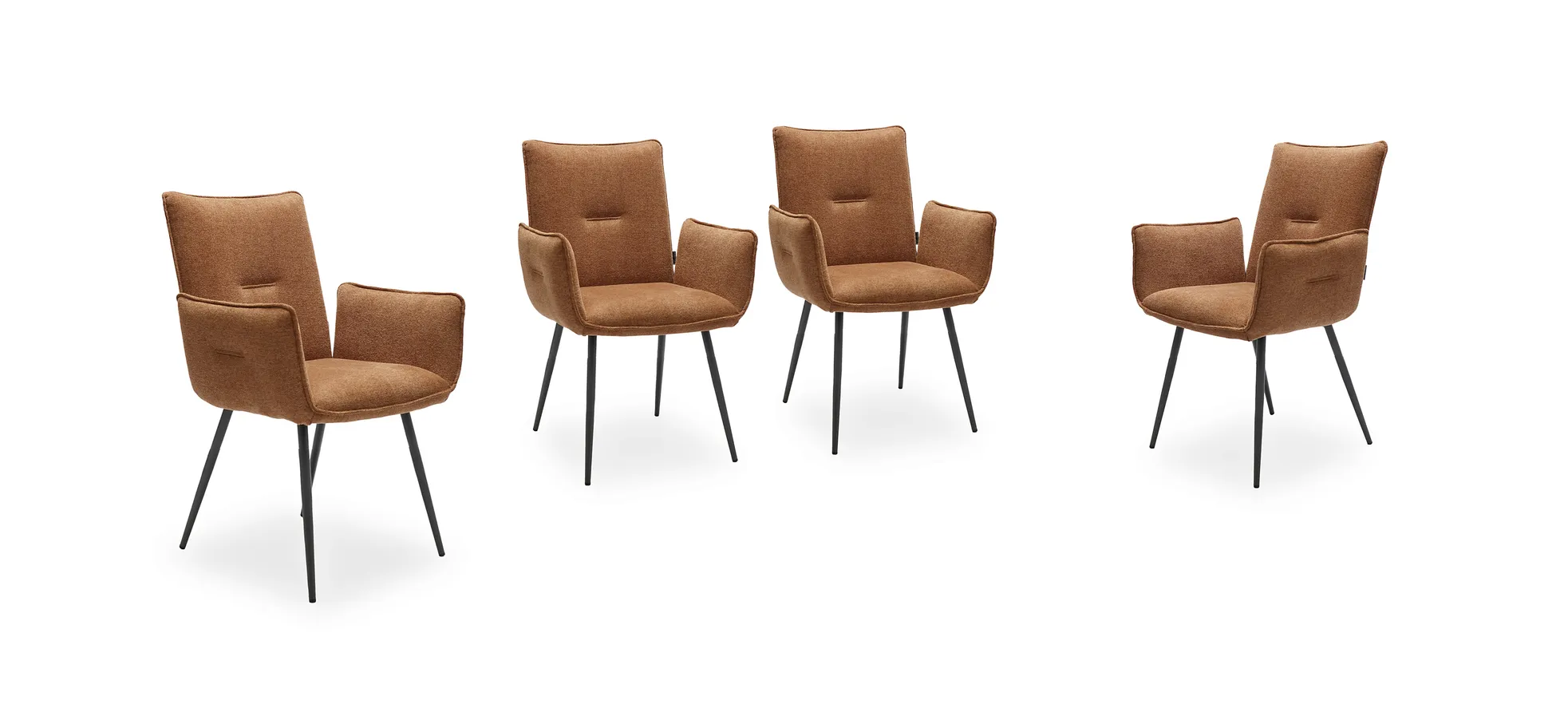 Vierfußstuhl mit Armlehnen, kupfer - Marcela