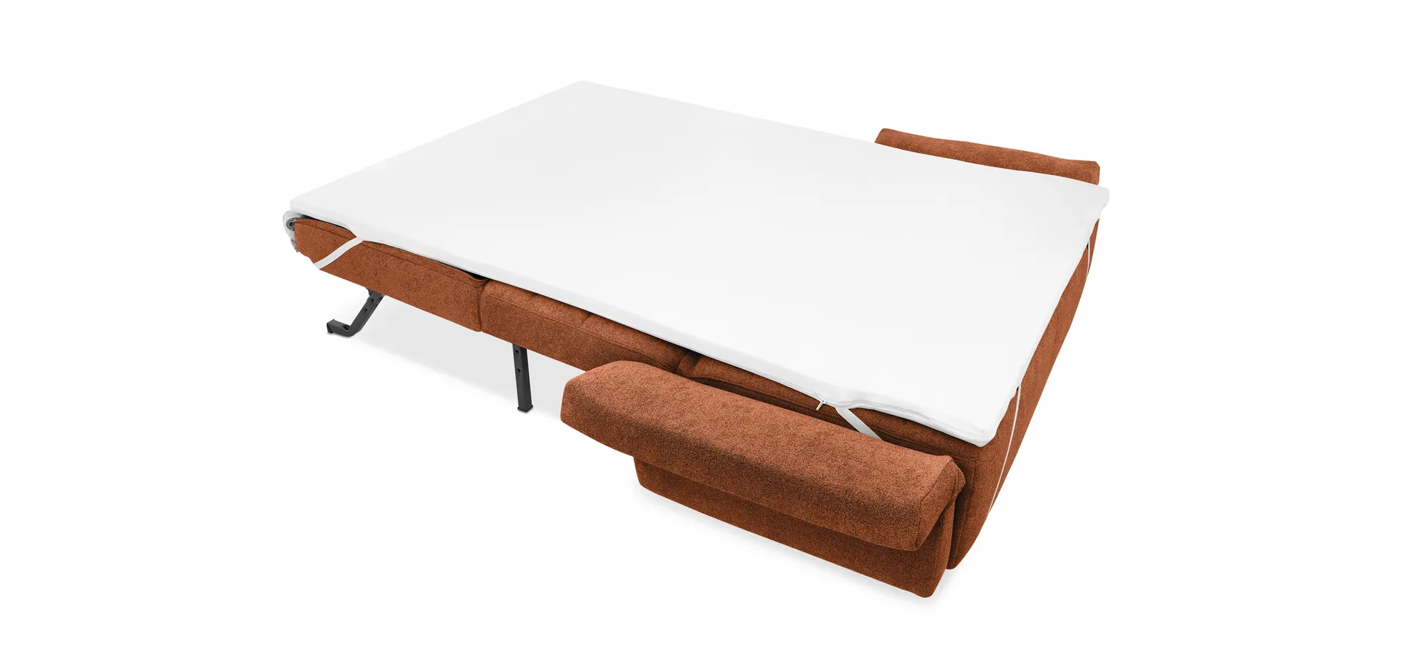  Faltsofa Easy - 2-Sitzer, ca. 140 cm inkl. Schlaffunktion/Topper/Armteil verstellbar, Stoff, Rot