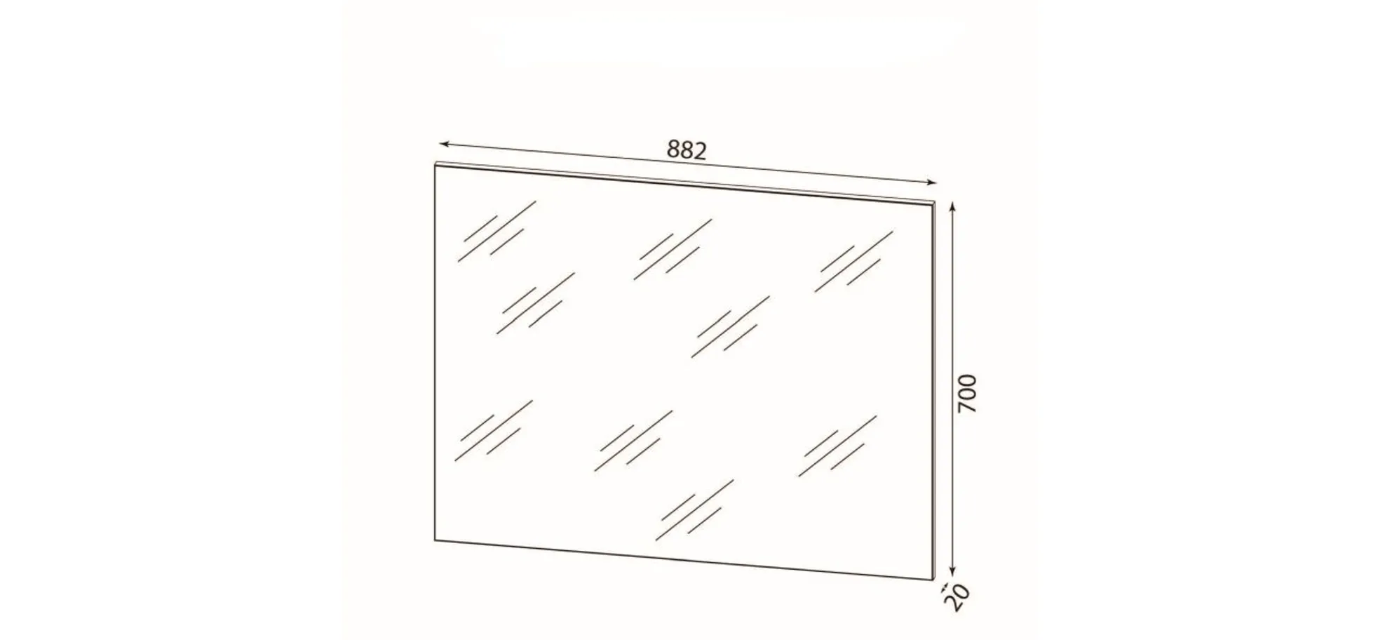 Spiegel - LB ca. 88x70 cm