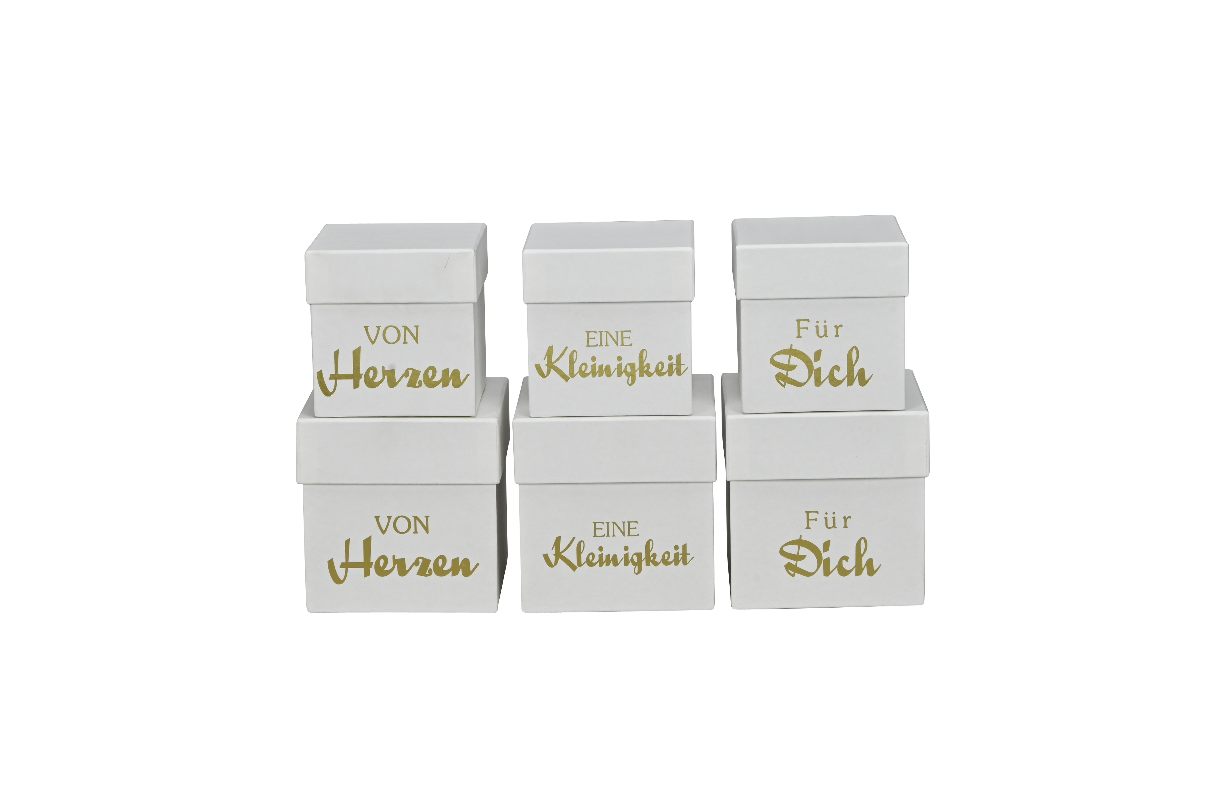 Schachtel klein - weiß-gold, 10x10x10cm