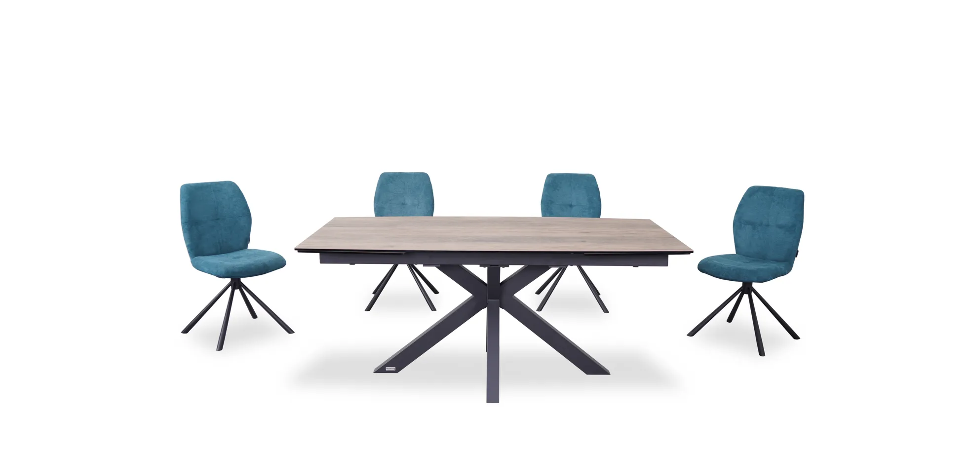 Vierfußstuhl, Stoff Petrol, 360° drehbar - Manoa