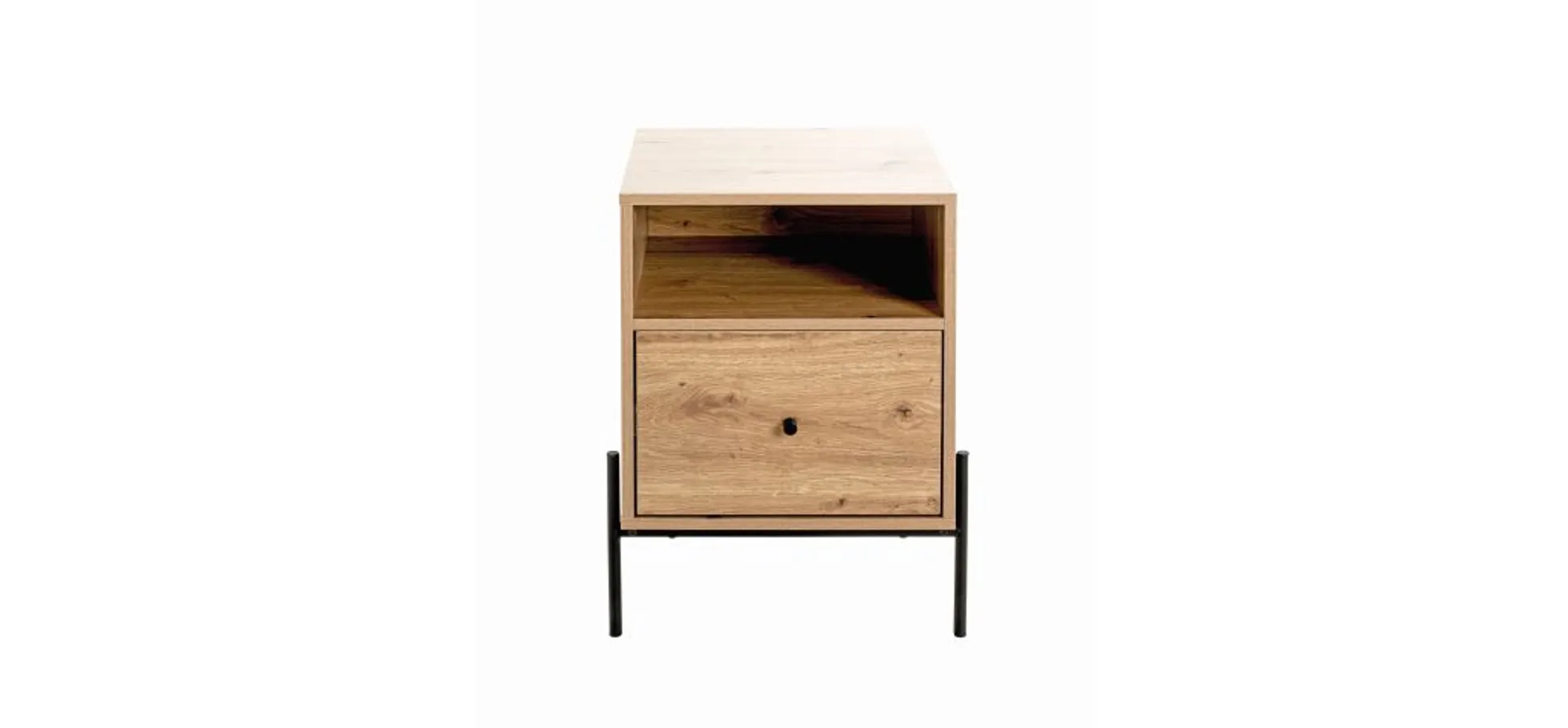 Konsolentisch - B/H/T ca. 45x60x47 cm, Eiche Nachbildung, Schwarz