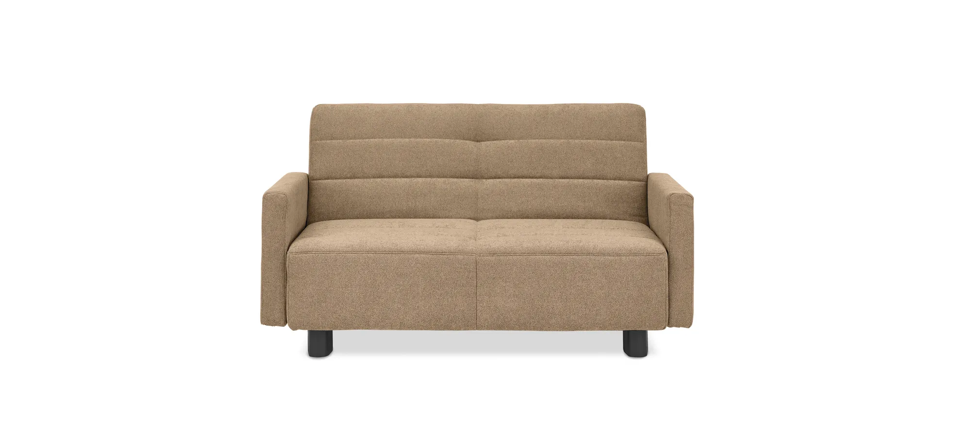  Faltsofa Easy - 2-Sitzer, ca. 140 cm inkl. Schlaffunktion/Topper/Armteil verstellbar, Stoff, Braun