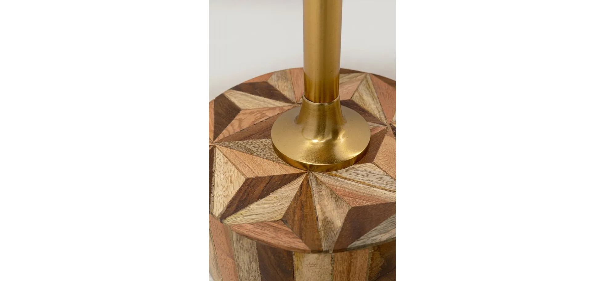 Beistelltisch- DH ca. 25x50 cm, Geo Braun, Stahl, Gold