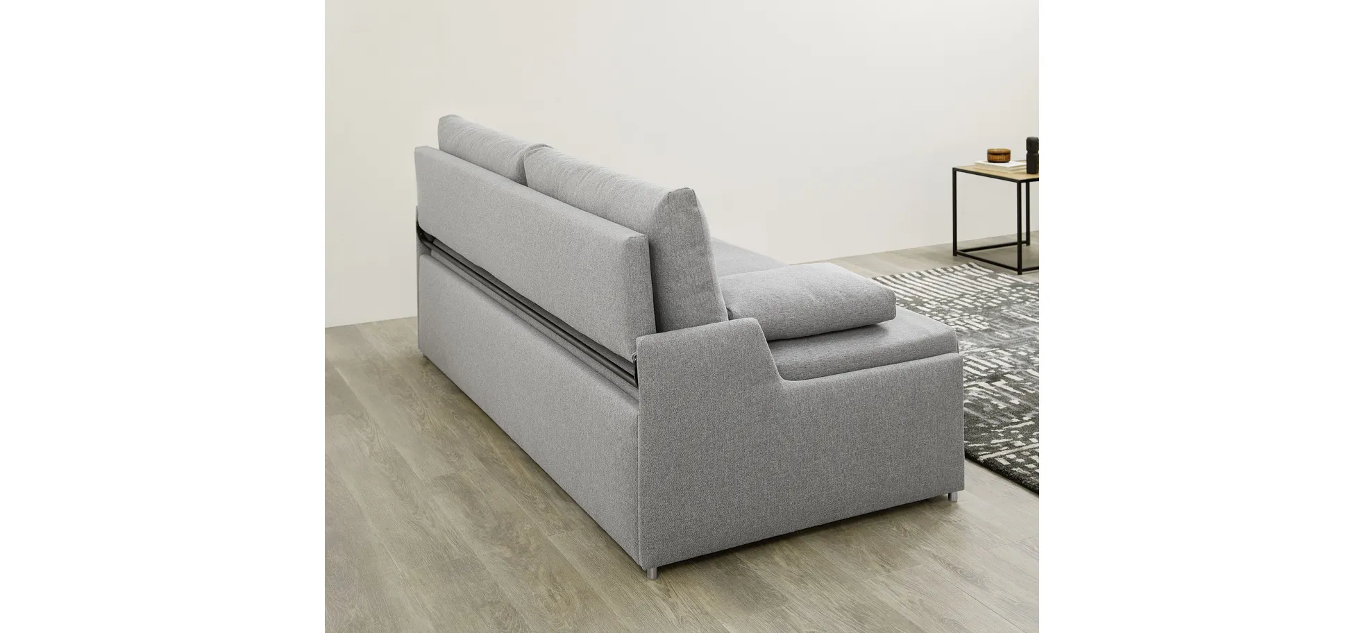 Sofa - 2-Sitzer, Schlaffunktion, Stoff, Grau