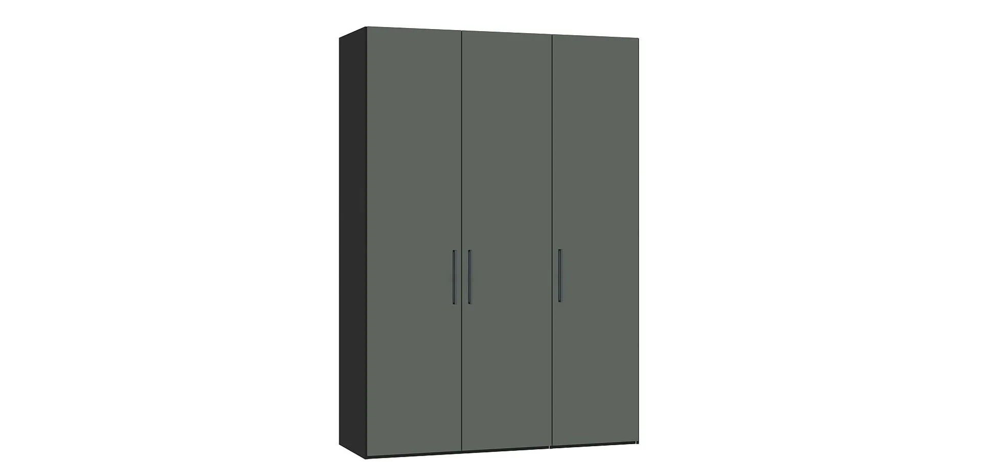 Drehtürenschrank JOIN IT- B ca. 152 cm., Schwarz, Glas, Graugrün