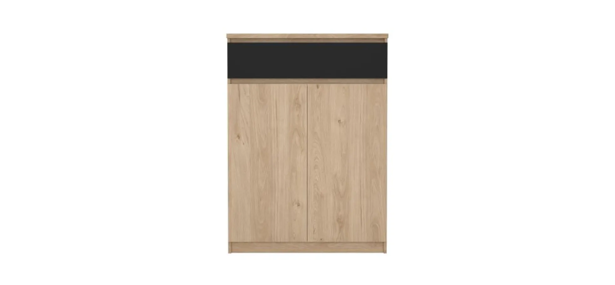 Schuhschrank - B ca. 81 cm, Jackson Hickory Nachbildung, Schwarz
