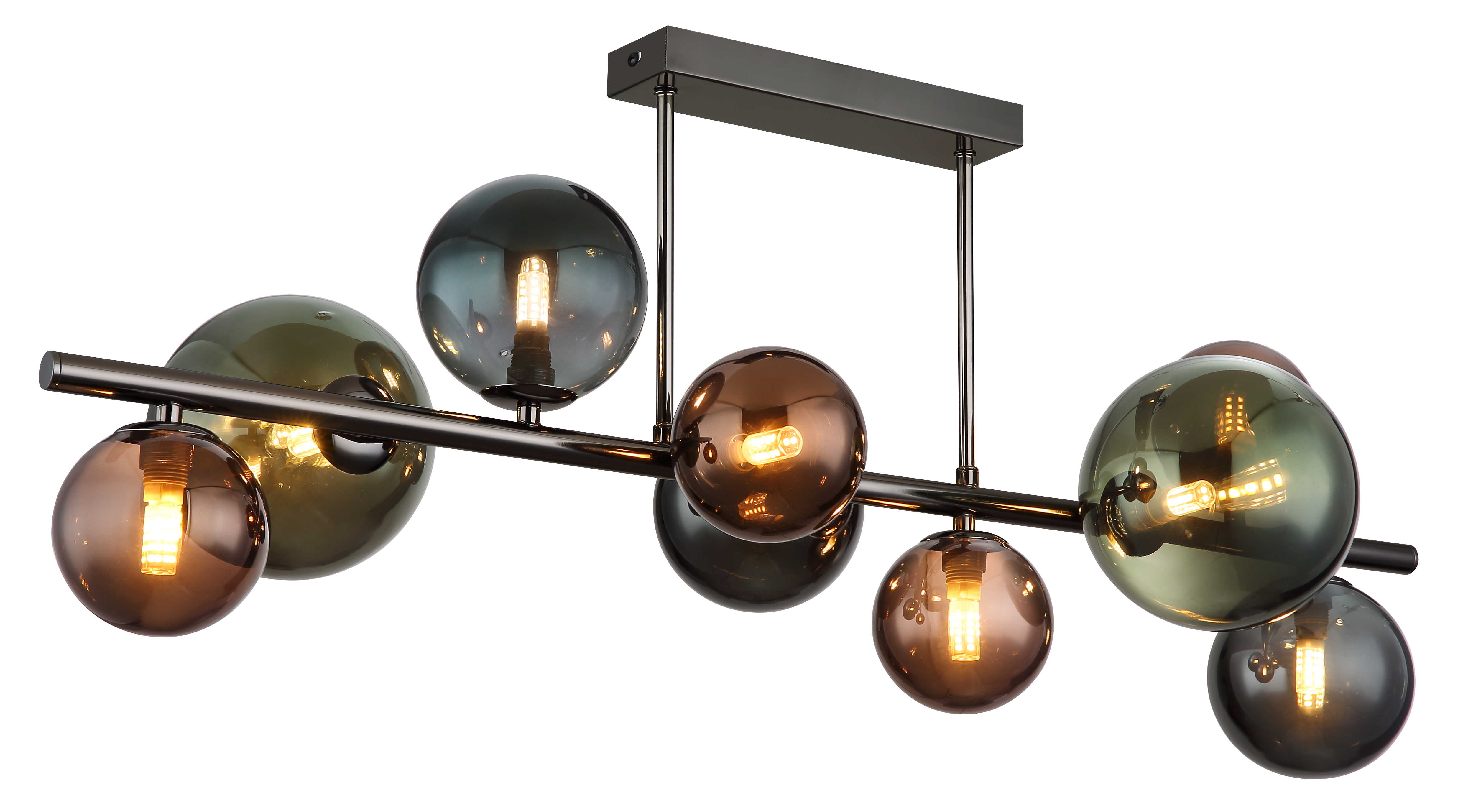 Deckenleuchte RIHA - 9xLED, Metall grau matt, 87x30x38cm