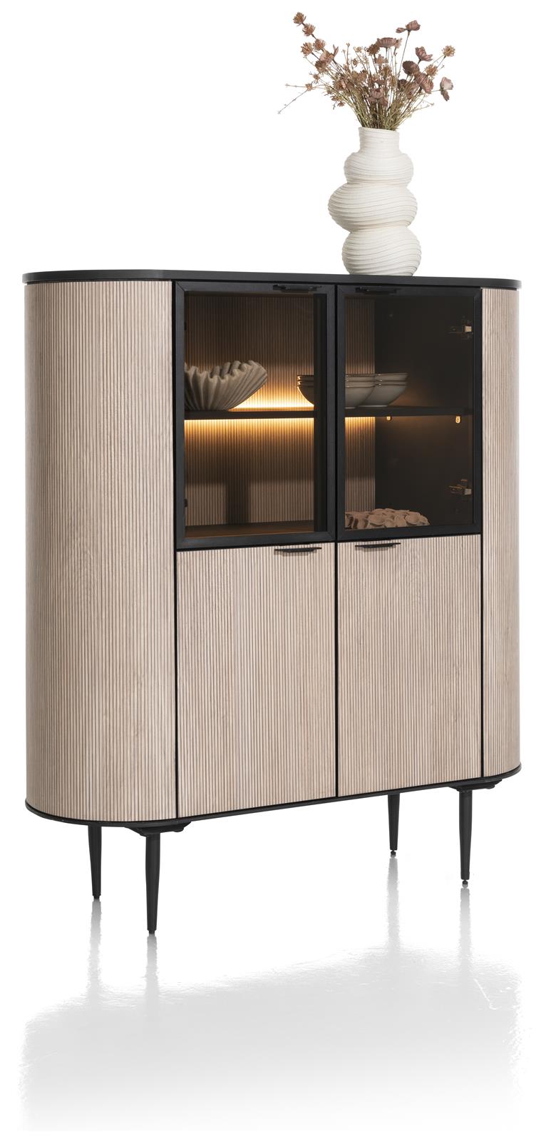 Highboard, HPL Marmeroptik onyx - Aramon - Xooon