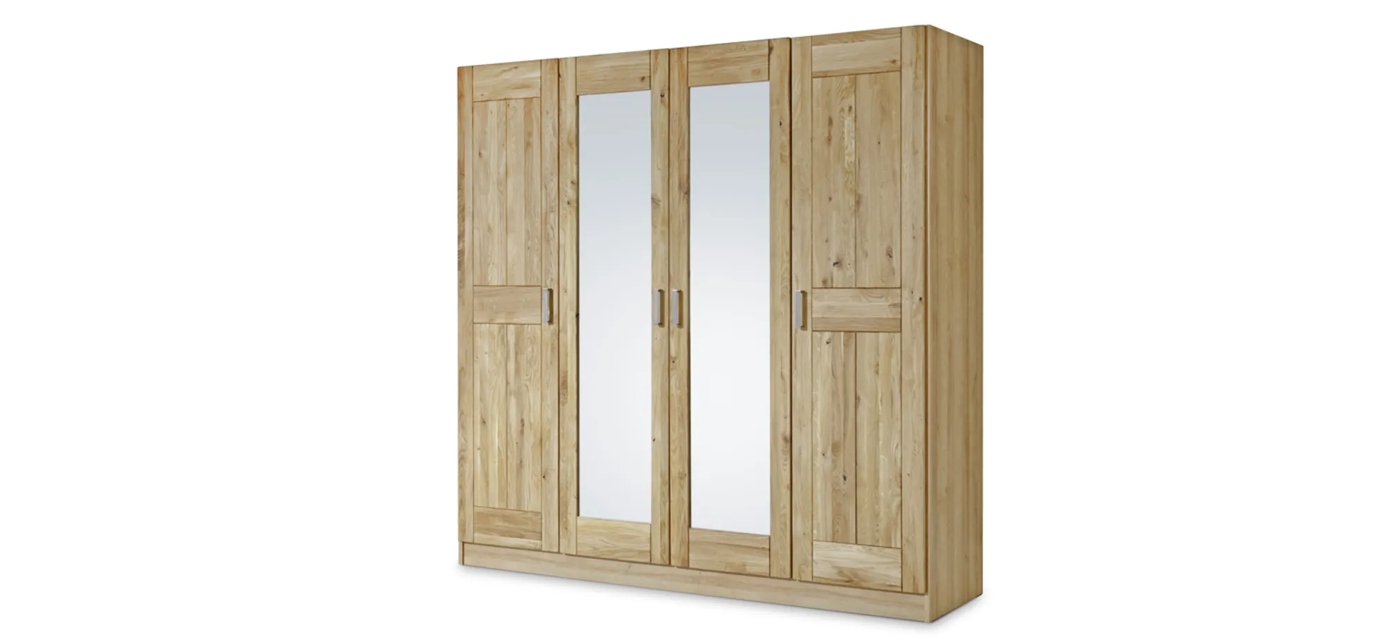 Kleiderschrank 4-trg., 2 Spiegel, Eiche - MyTrend318