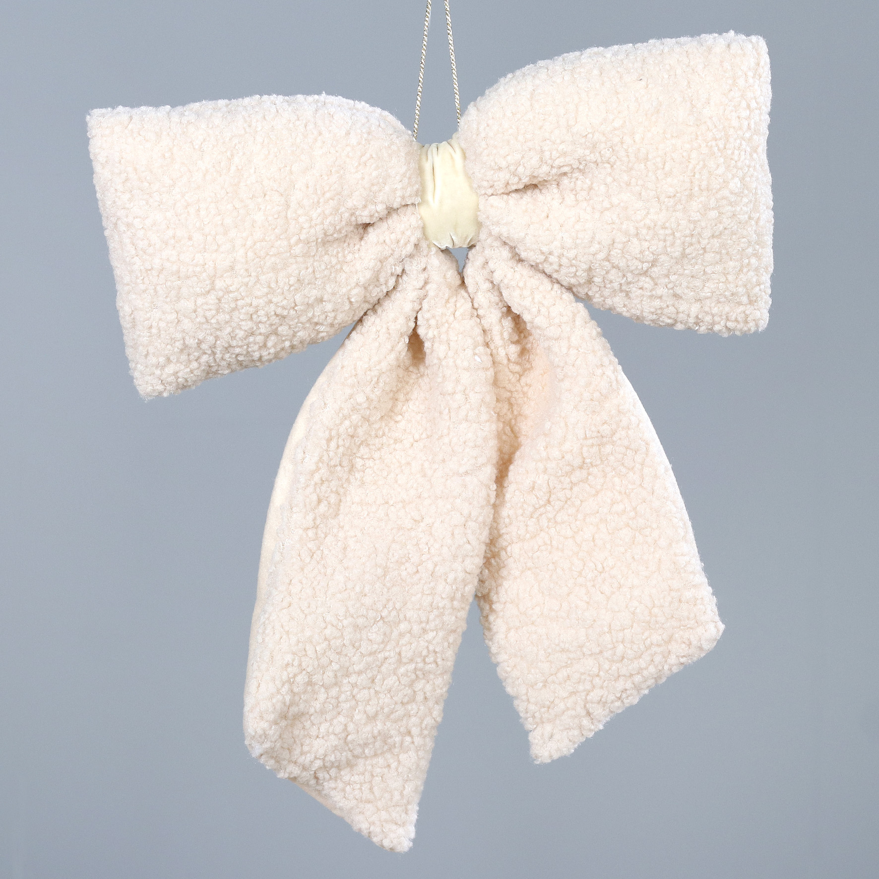Schleife Teddyfell,  ca. 50cm - creme