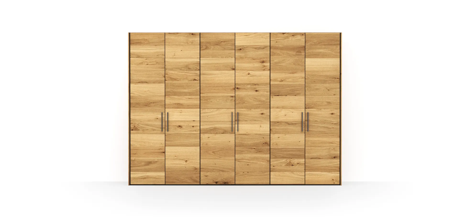 Drehtürenschrank Colorado - B. ca. 307 cm, Wildeichefurnier natur