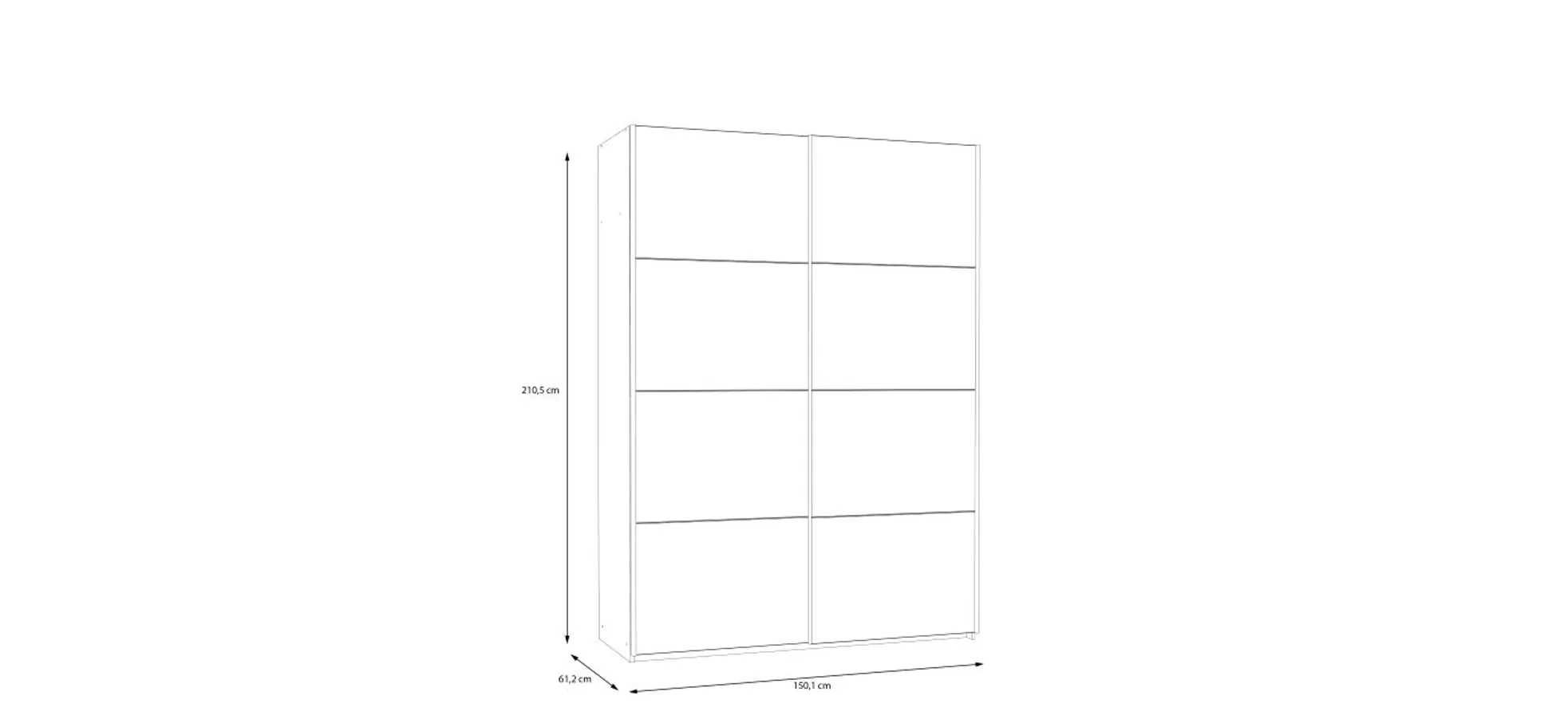 Schwebetürenschrank FREDDY 2- B ca. 150 cm, Weiß