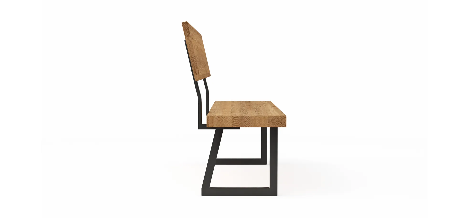 Holzbank Clifton - mit Rückenlehne, Breite ca. 180cm, Zerreiche massiv, natur