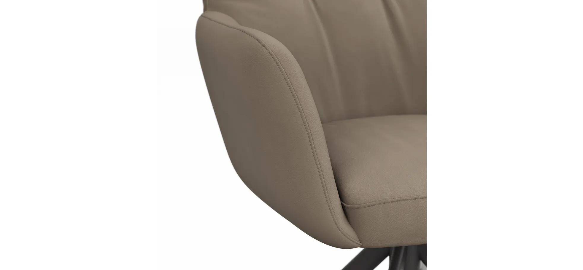 Armlehnstuhl Nashville - drehbar, Leder, Taupe