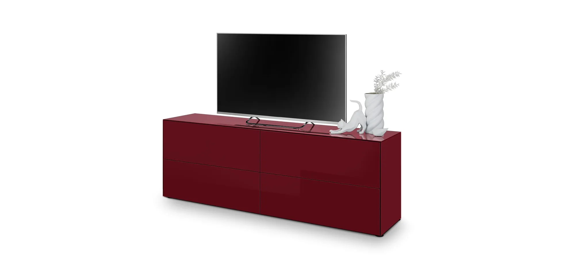 Lowboard - B ca. 181 cm, Bordeauxrot