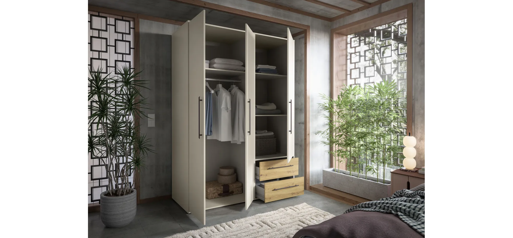 Drehtürenschrank, Dekor sand - Fathie