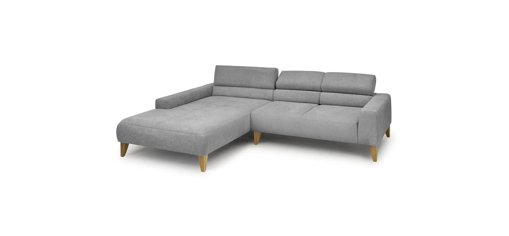 Ecksofa CHENOA - Longchair links und 2-Sitzer, Sitzvorzug motorisch, Stoff, Steingrau Ecksofa CHENOA - Longchair links und 2-Sitzer, Sitzvorzug motorisch, Stoff, Steingrau