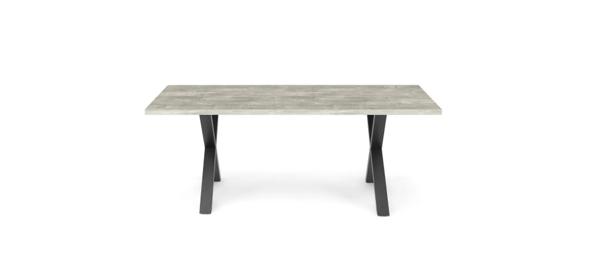 Esstisch - LB ca. 200x100 cm, Betonoptik, Schwarz