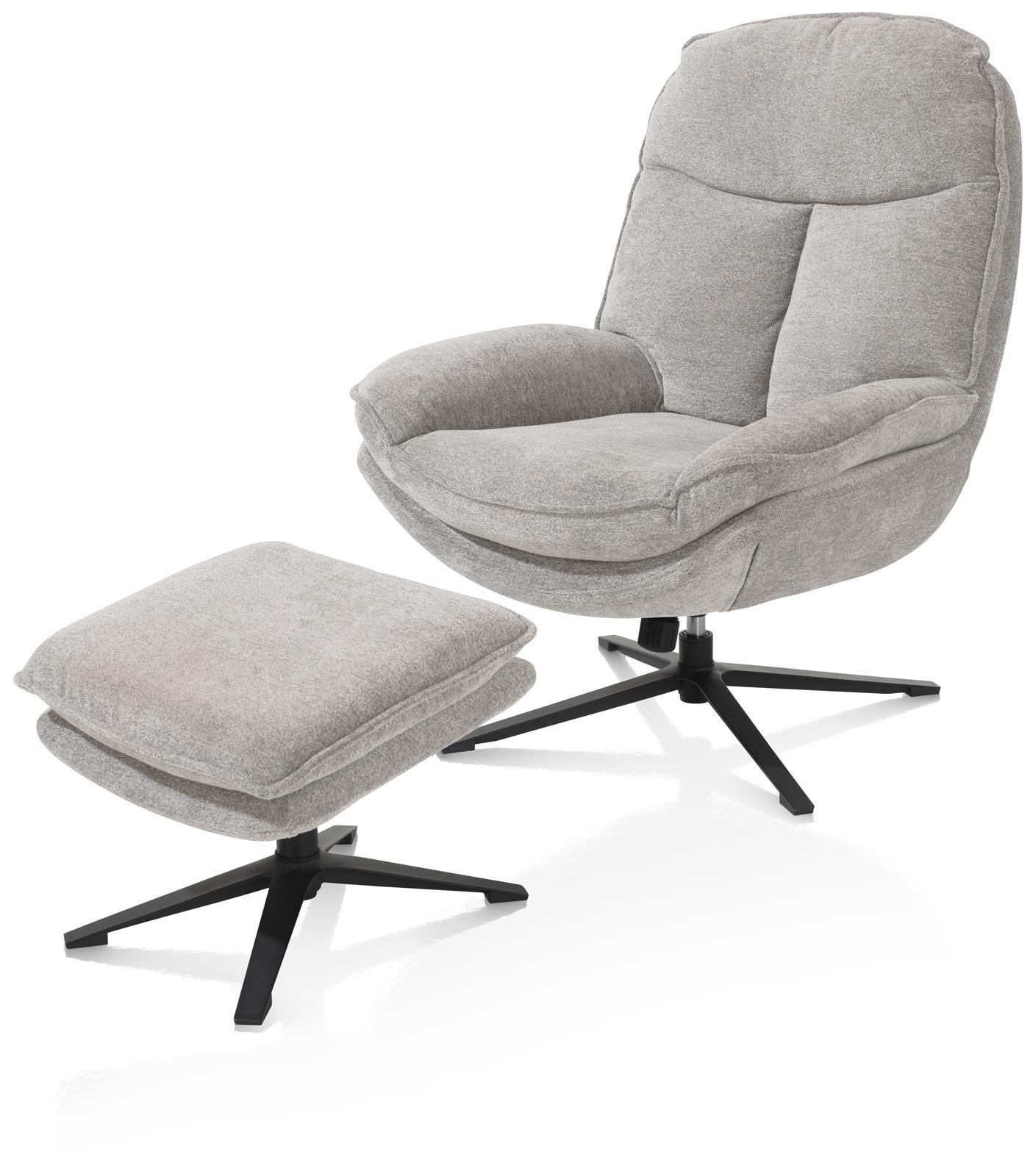 Relaxsessel mit Hocker, Kiesel - Florence