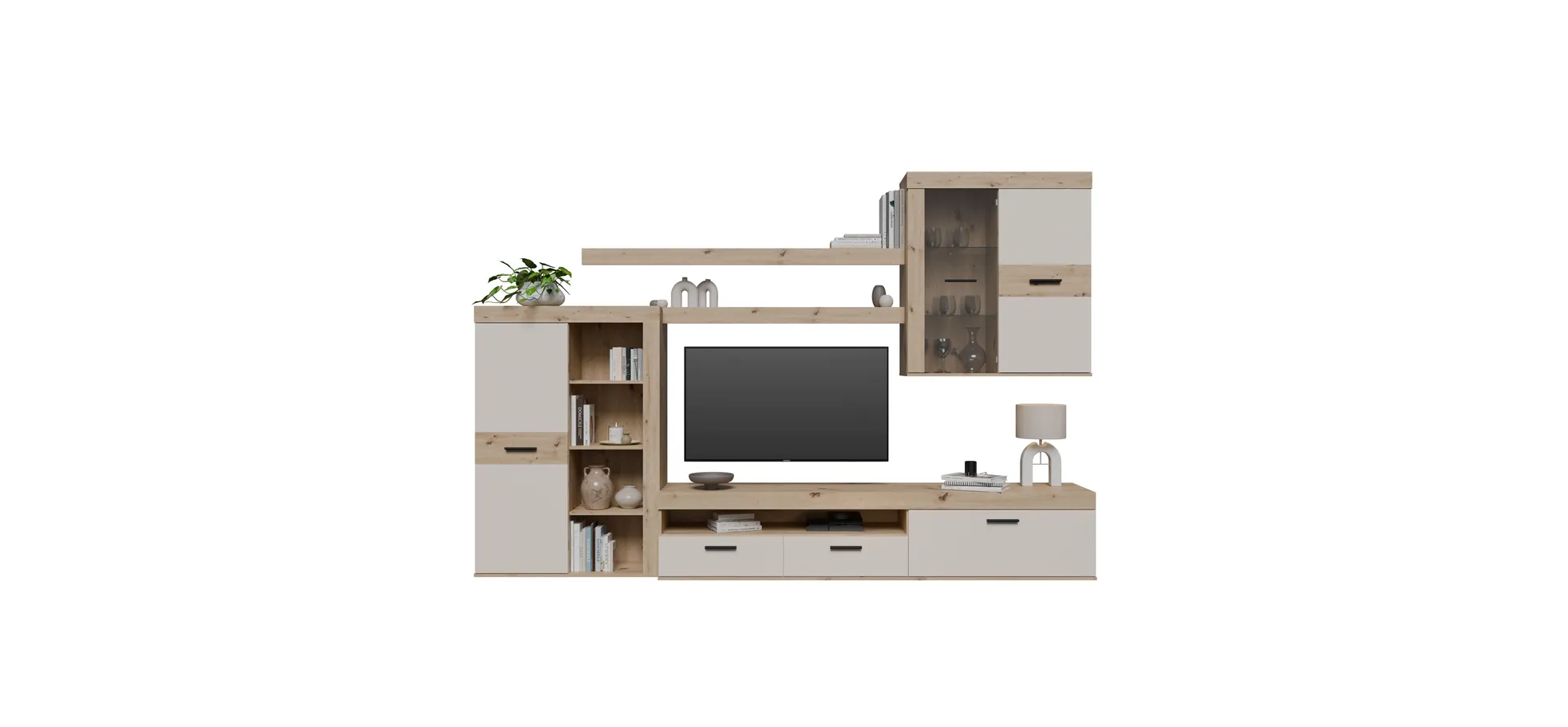 Wohnwand, Artisan oak, Sand  - Frana