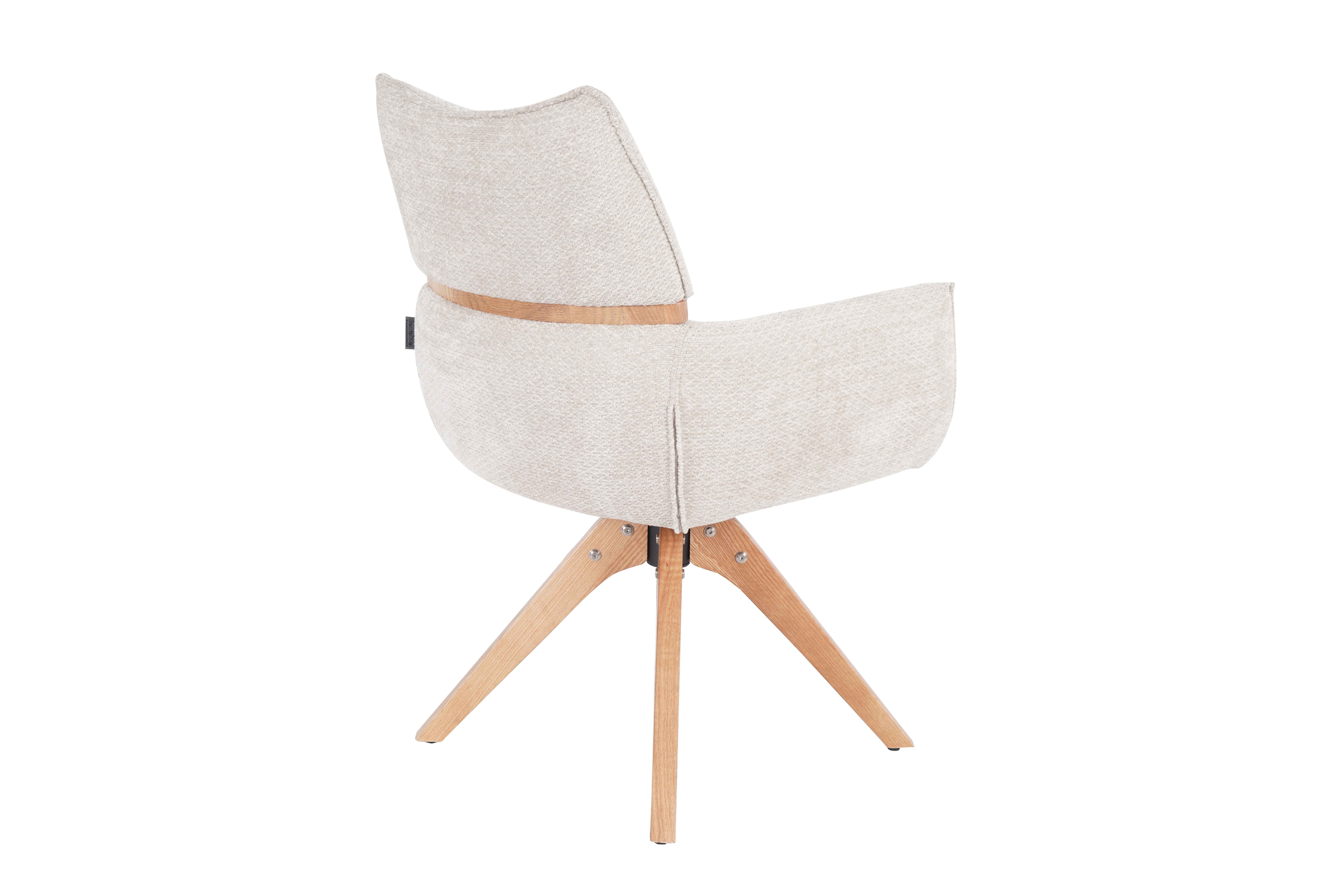 Armlehnstuhl, Bezug beige, Gestell Eiche - Marou