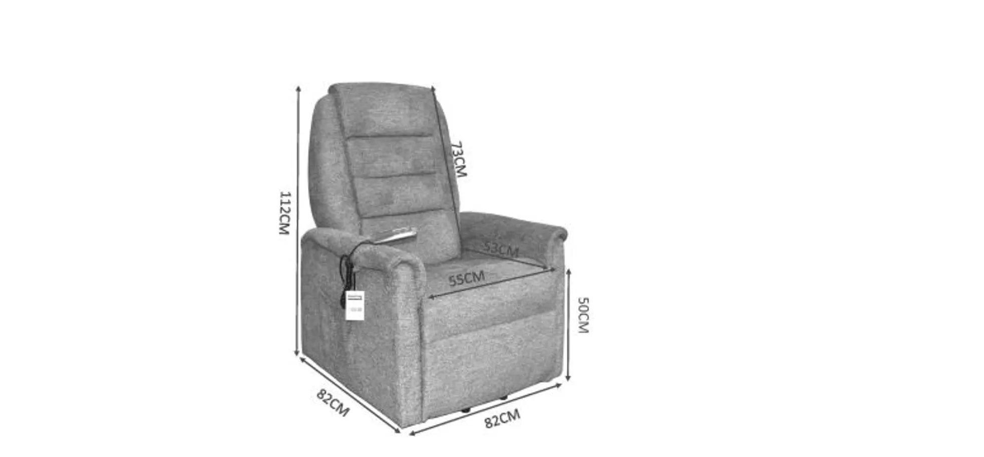 TV-Sessel MYRON - Aufstehhilfe, Relaxfunktion, Kopfteilverstellung, Stoff, Braun