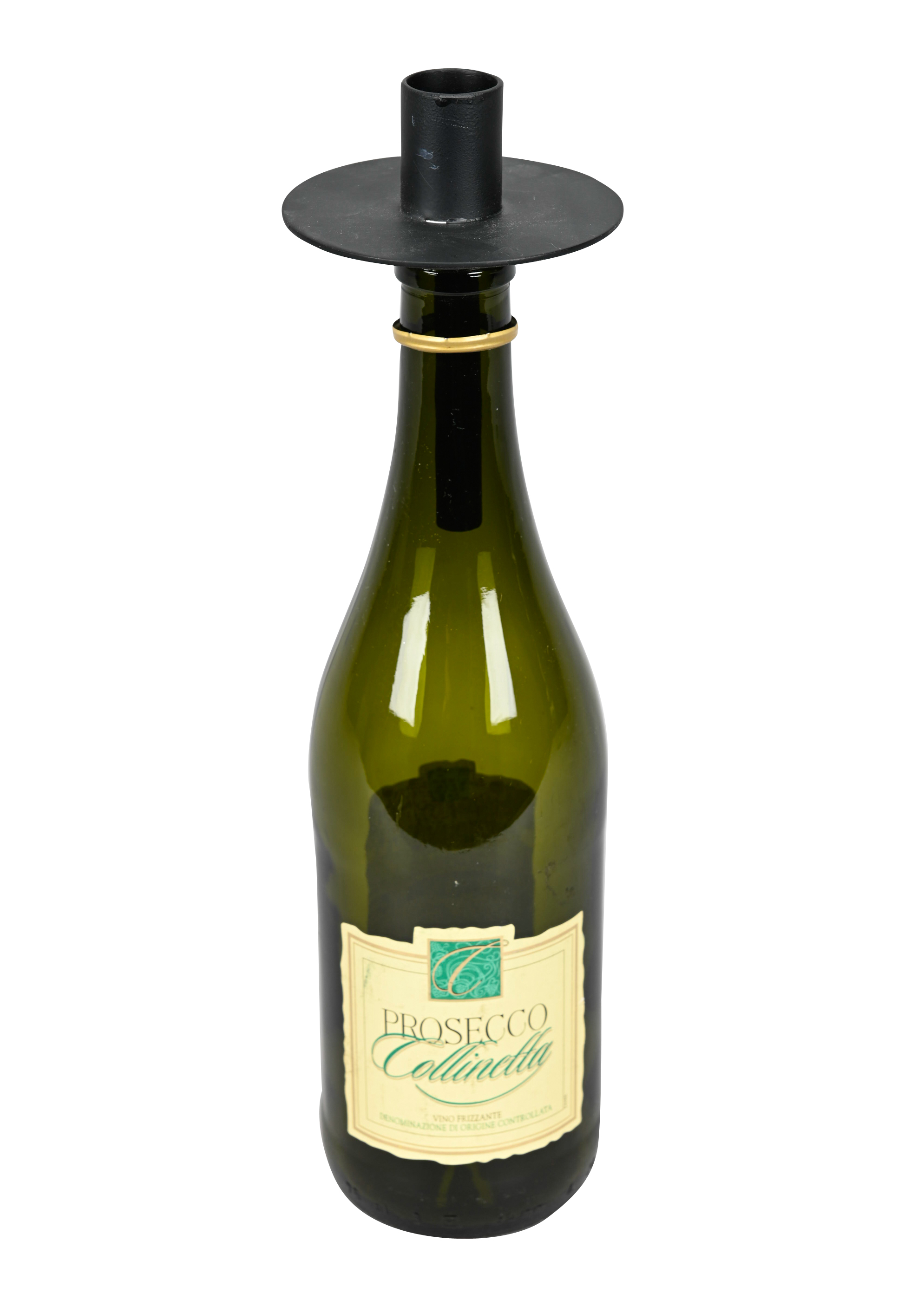 Flaschenkerzenhalter - schwarz, 8,5x12cm Flaschenkerzenhalter - schwarz, 8,5x12cm