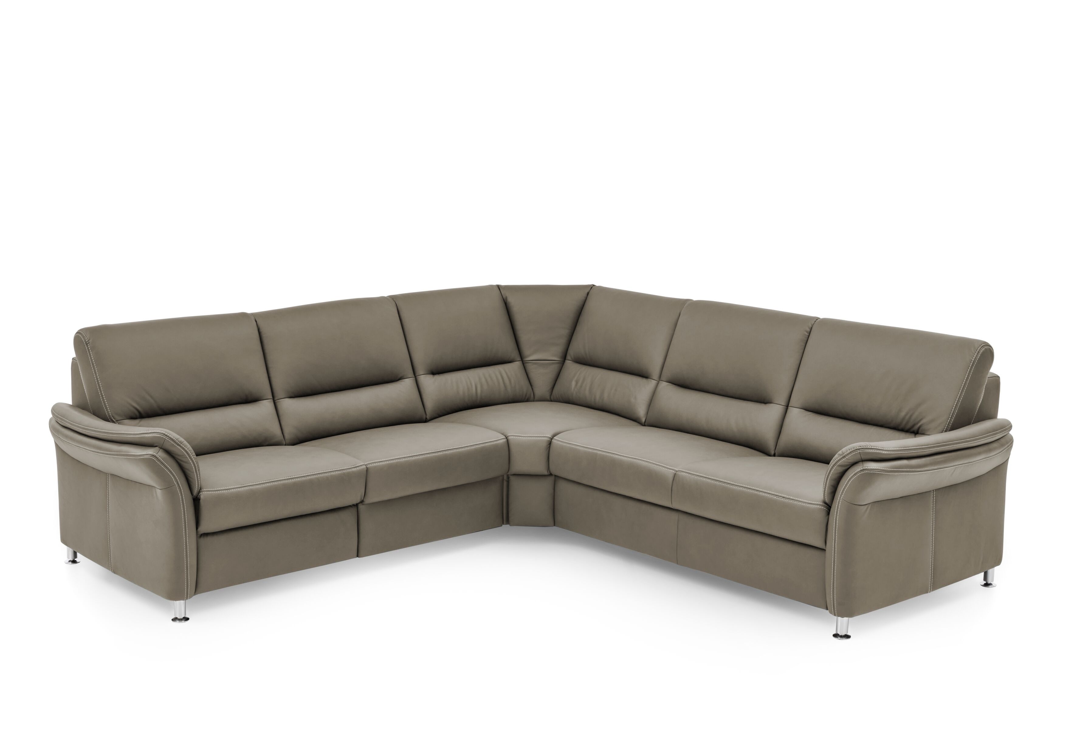 Ecksofa, Leder grau, Sitz Kaltschaum - KS 4953