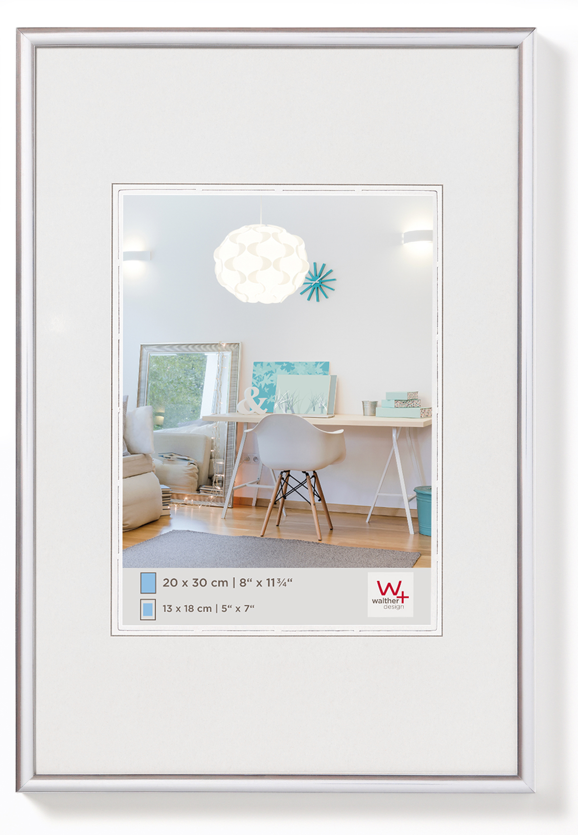 Bilderrahmen, New Lifestyle, Kunststoffprofil - 70X100 SILBER