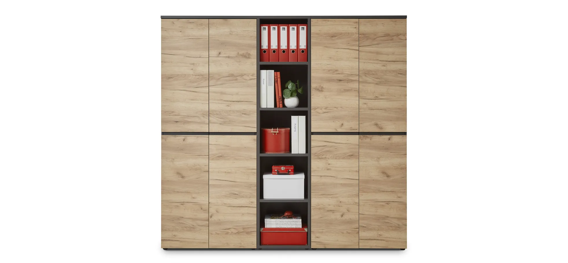 Aktenschrank GRIFFIN - B ca. 80 cm, Graphit, Eiche Nachbildung Aktenschrank GRIFFIN - B ca. 80 cm, Graphit, Eiche Nachbildung