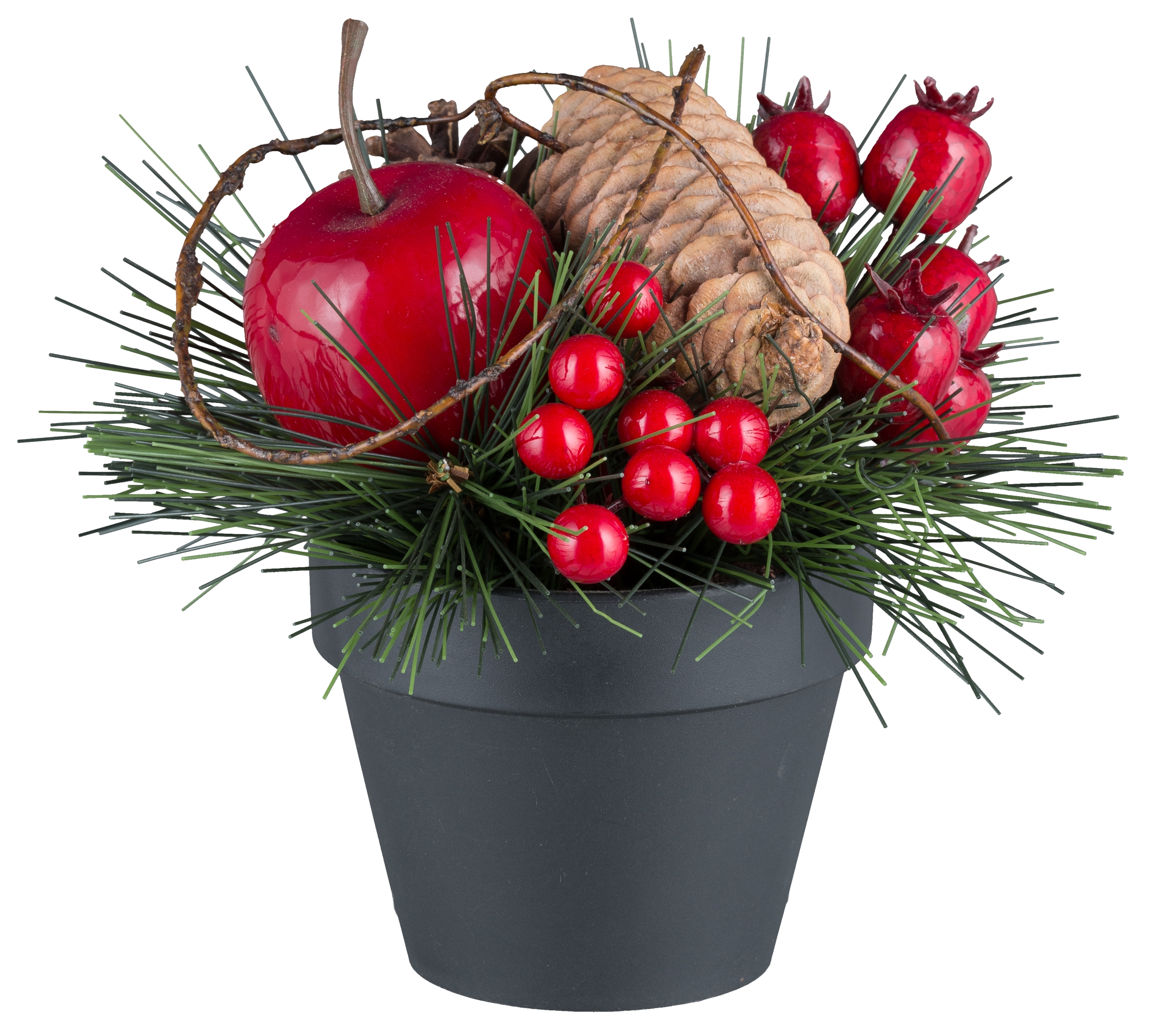 Arrangement im Topf - rot, ca. 15cm