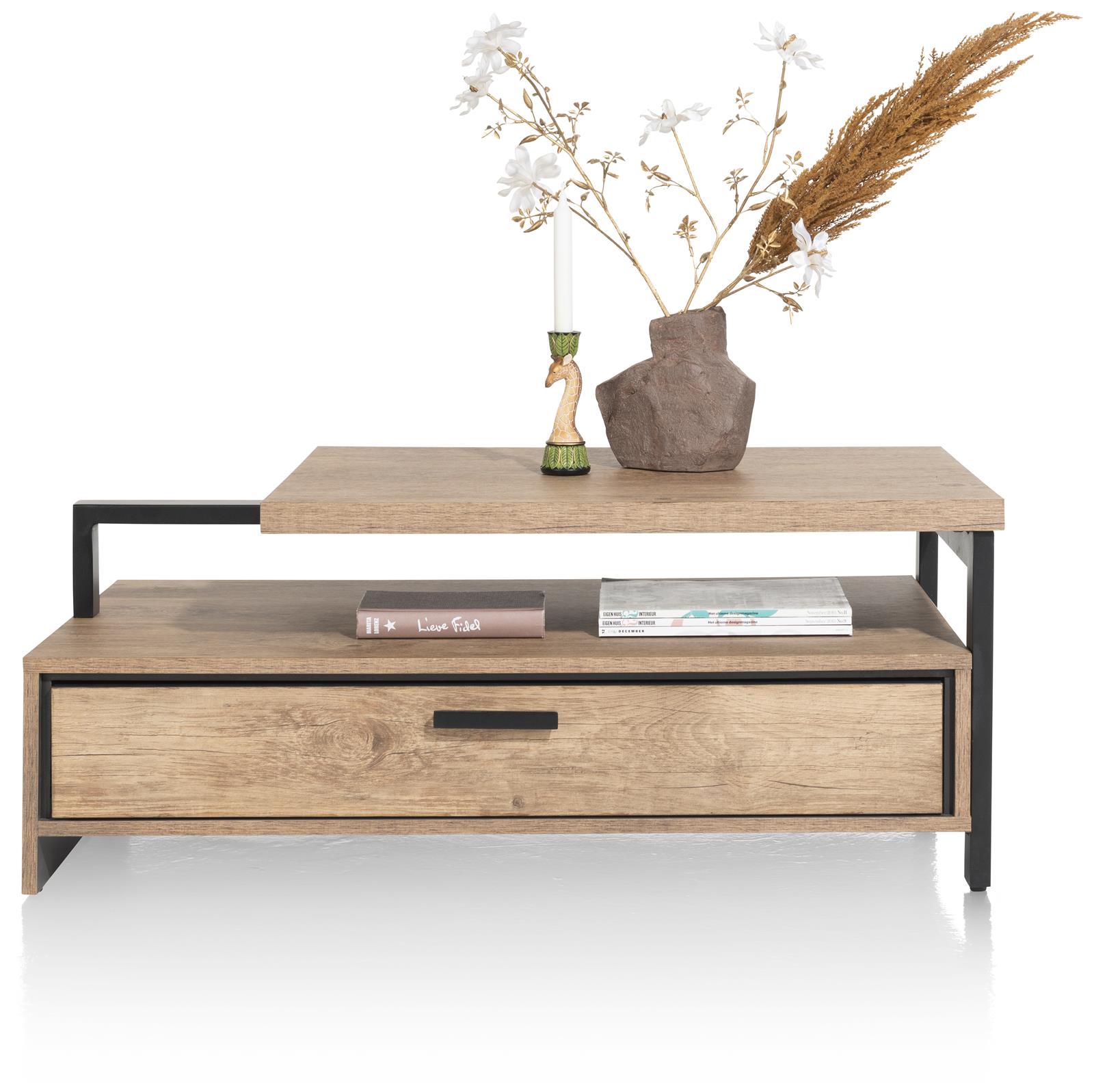 Couchtisch, Barnwood HPL, Metall - Pavarotti